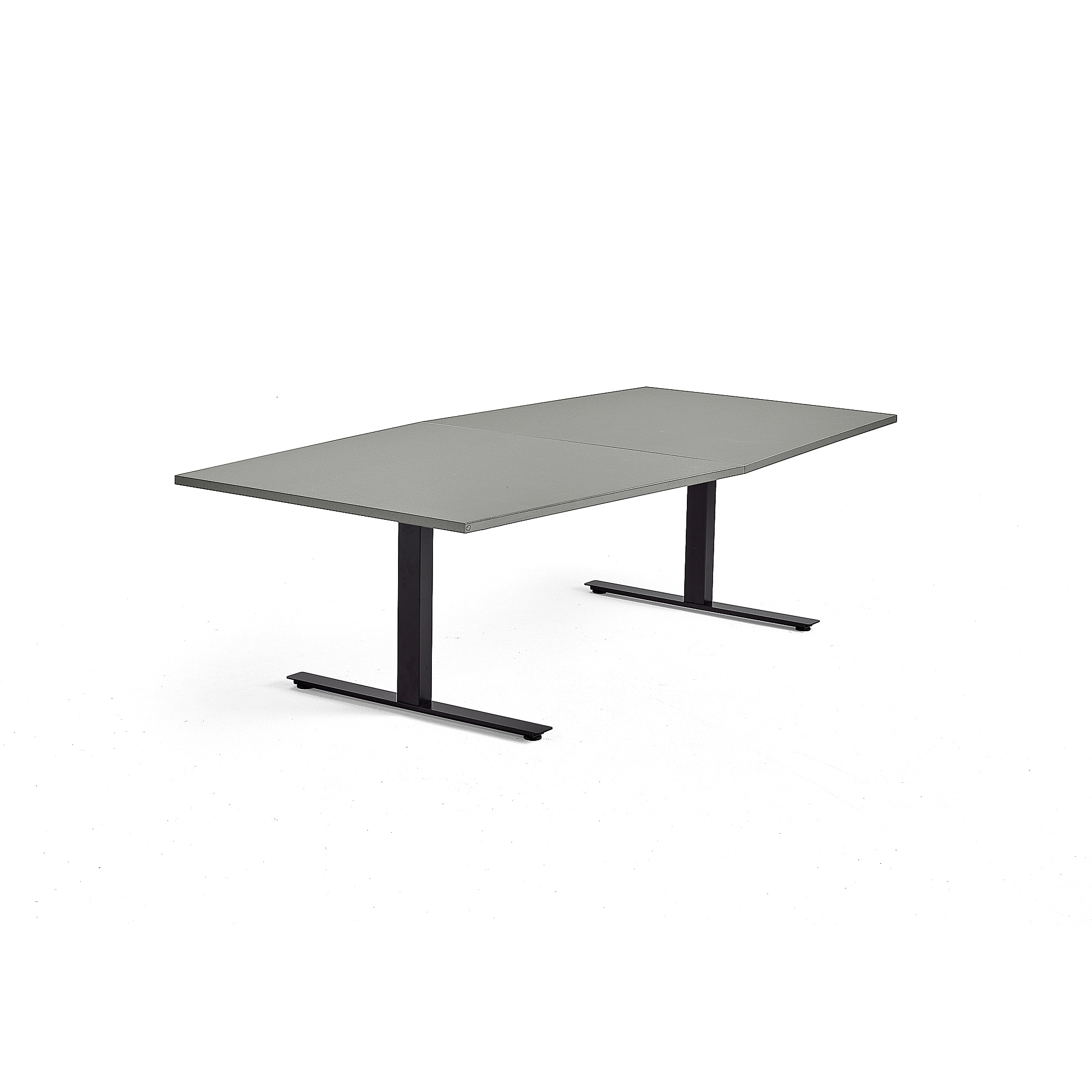 Rokovací stôl MODULUS, 2400x1200 mm, T-rám, čierna, svetlošedá