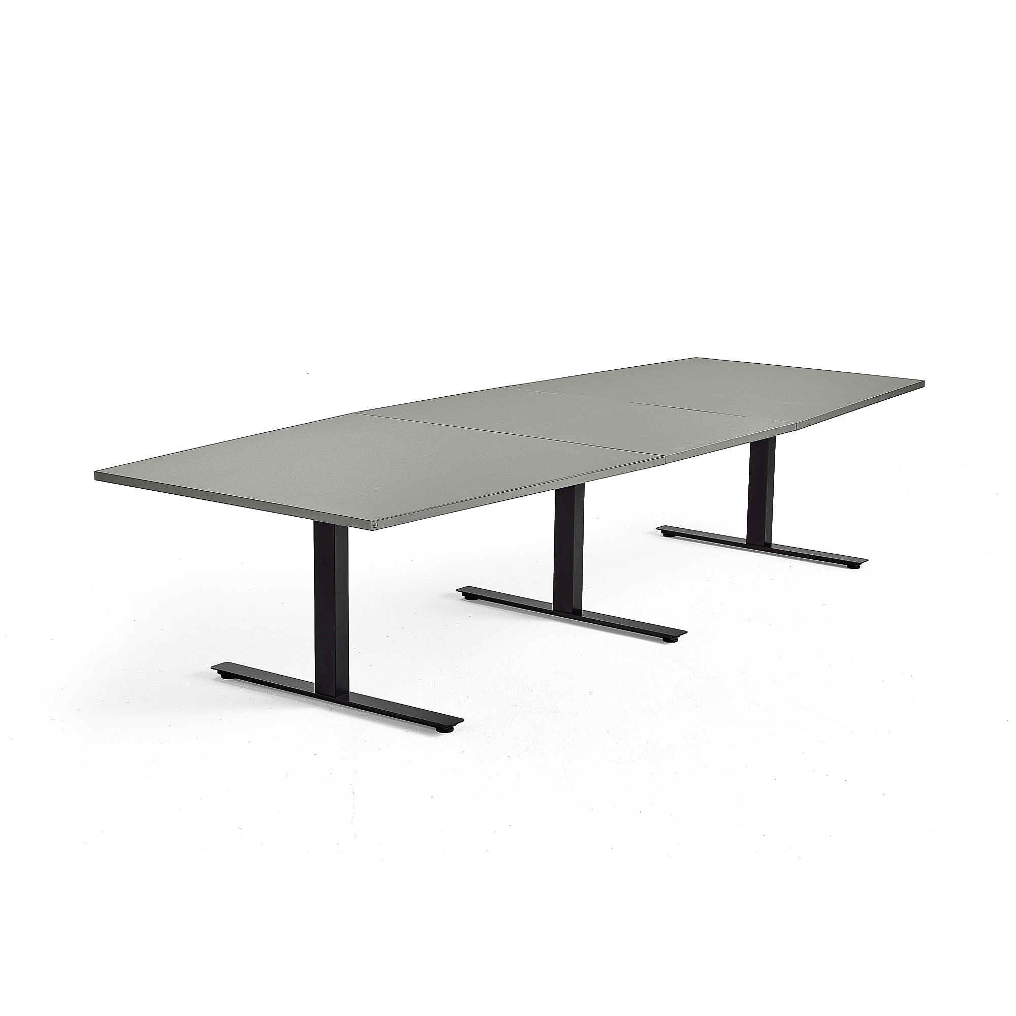 Rokovací stôl MODULUS, 3200x1200 mm, T-rám, čierna, svetlošedá