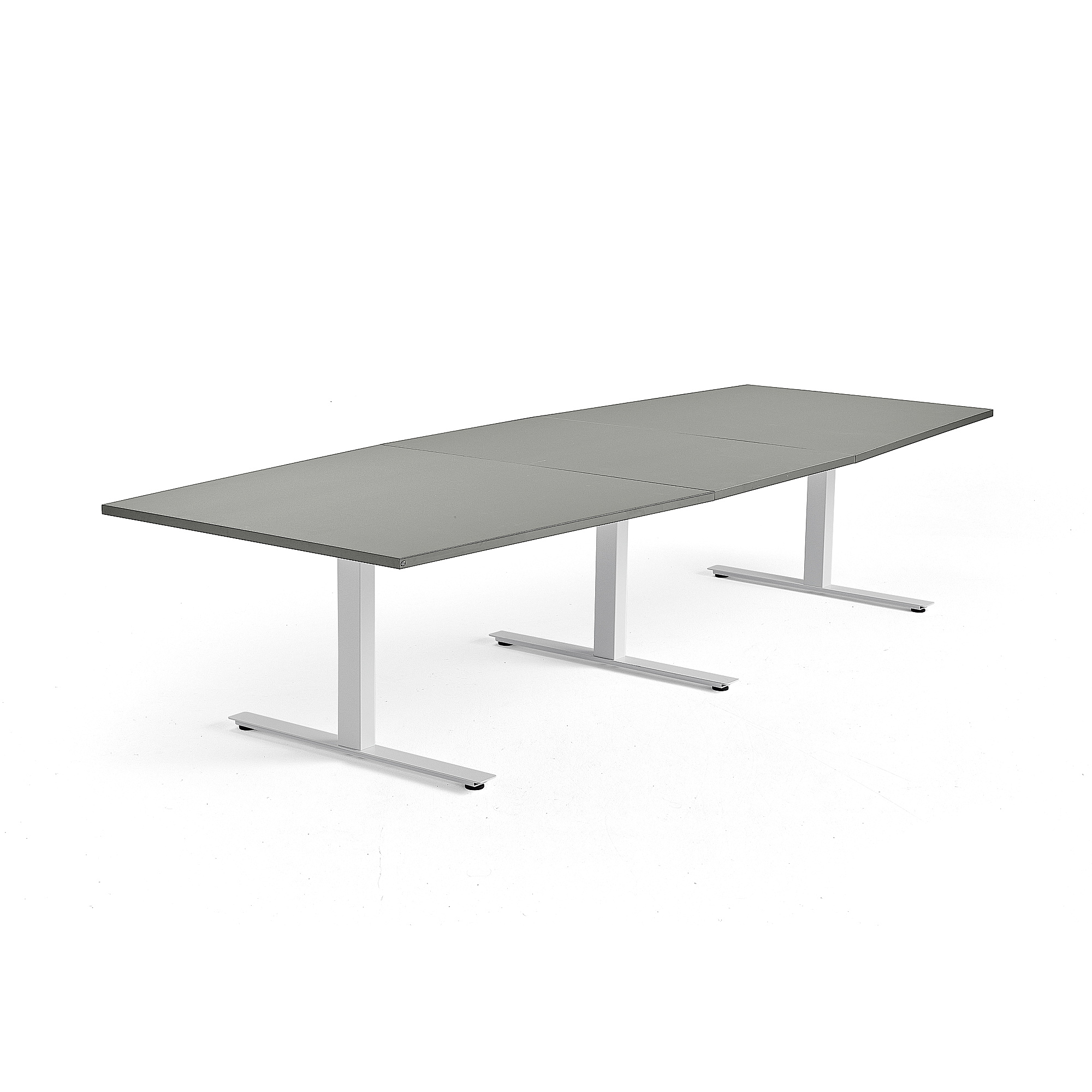 Rokovací stôl MODULUS, 3200x1200 mm, T-rám, biela, svetlošedá