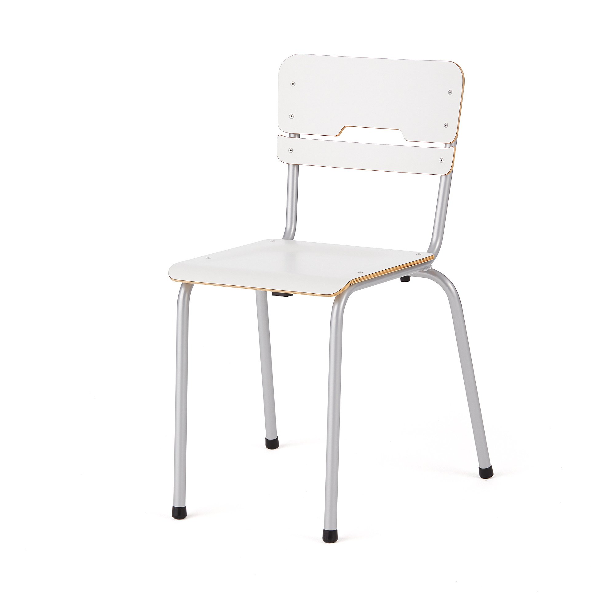 Školní židle SCIENTIA, sedák 360x360 mm, výška 460 mm, stříbrná/bílá