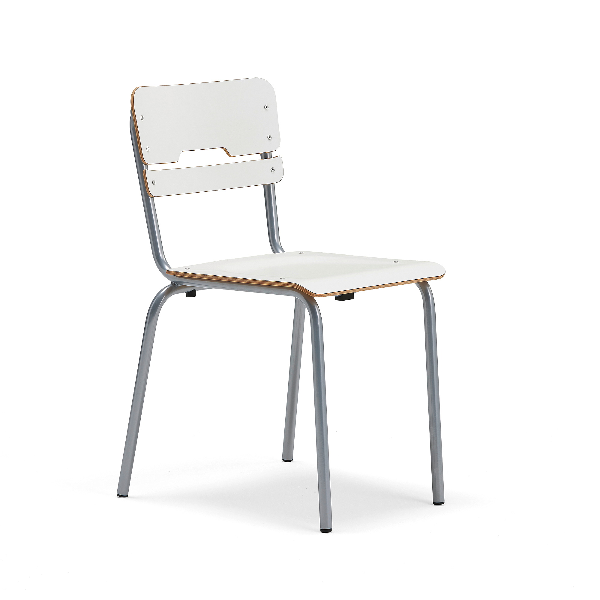 Školní židle SCIENTIA, sedák 390x390 mm, výška 460 mm, stříbrná/bílá
