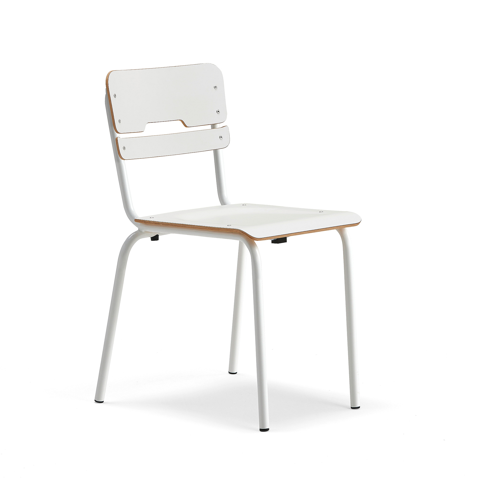 E-shop Školská stolička SCIENTIA, široké sedadlo, V 460 mm, biela/biela