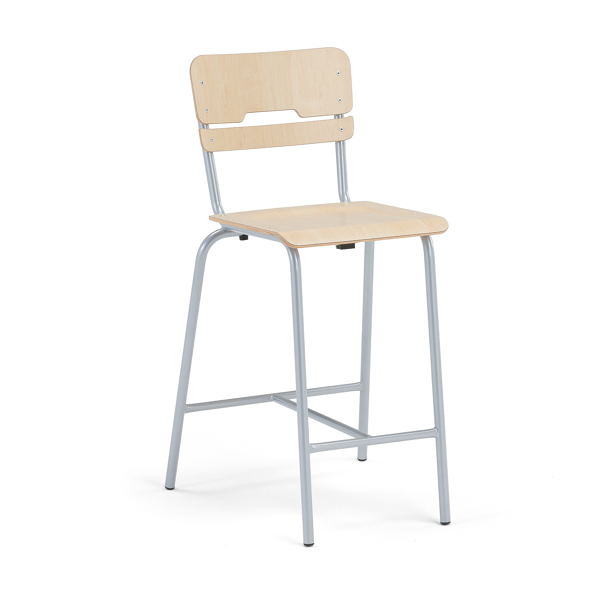 Školní židle SCIENTIA, sedák 390x390 mm, výška 650 mm, stříbrná/bříza