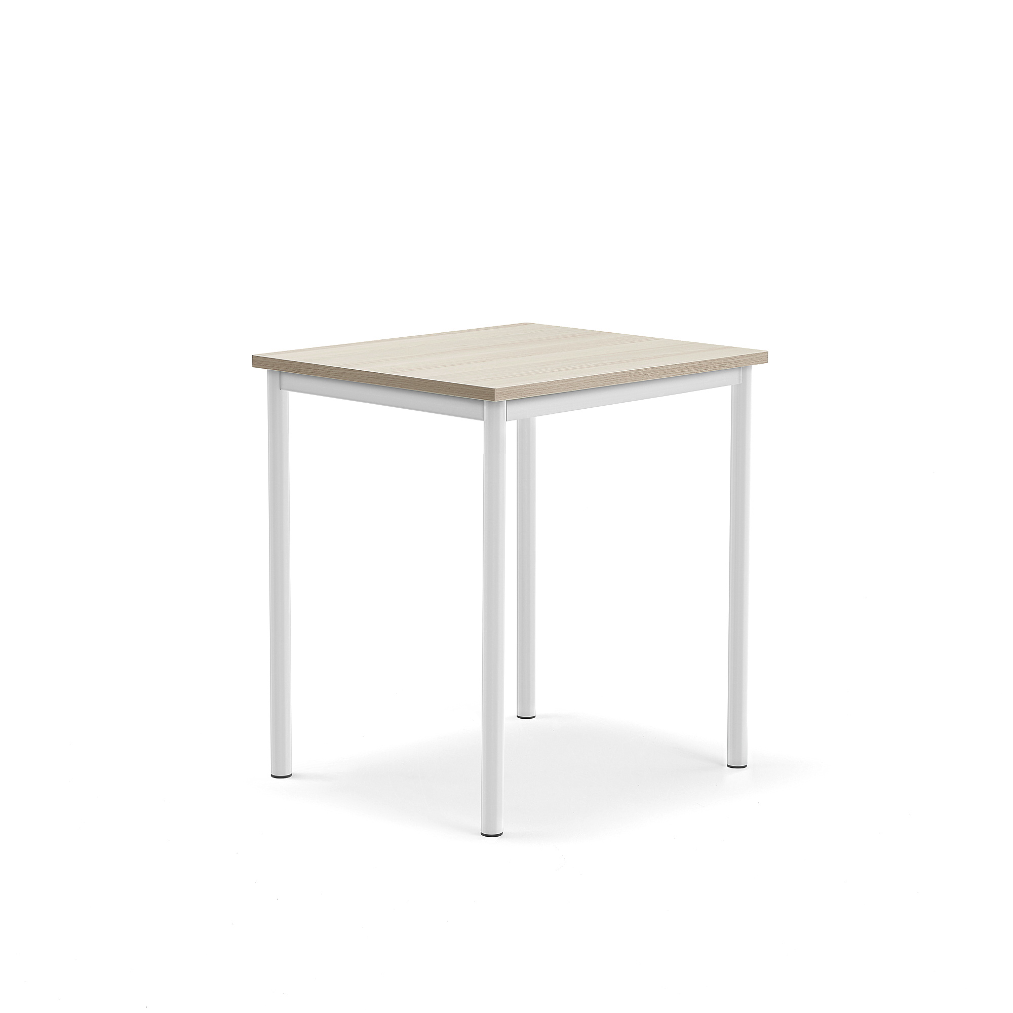 Levně Stůl SONITUS PLUS, 700x600x760 mm, bílé nohy, HPL deska tlumící hluk, jasan