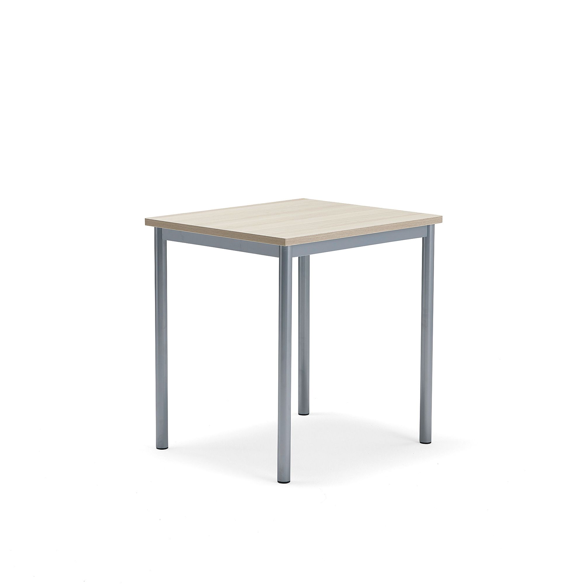 Stůl BORÅS PLUS, 700x600x720 mm, stříbrné nohy, HPL deska, jasan