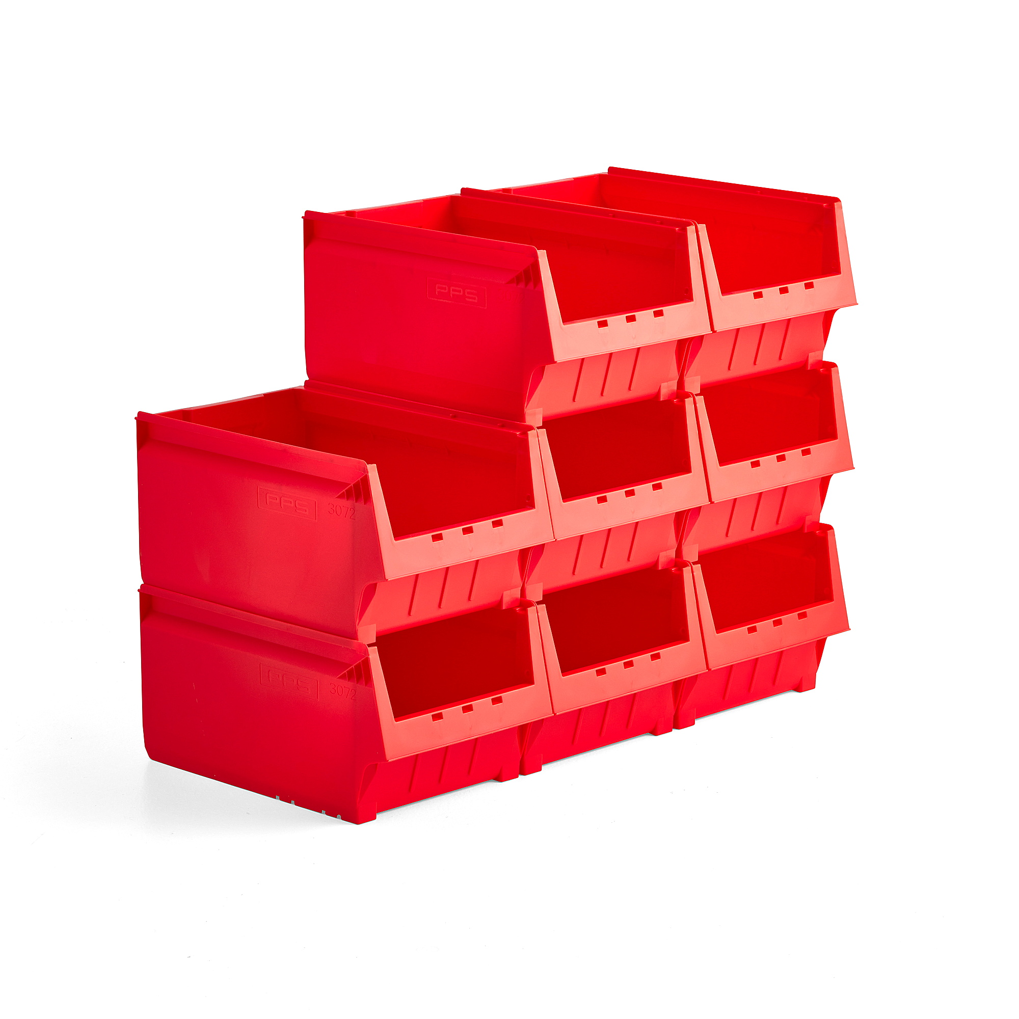 Plastové boxy AJ 9000, séria-72, 500x310x250 mm, 8 ks, červená