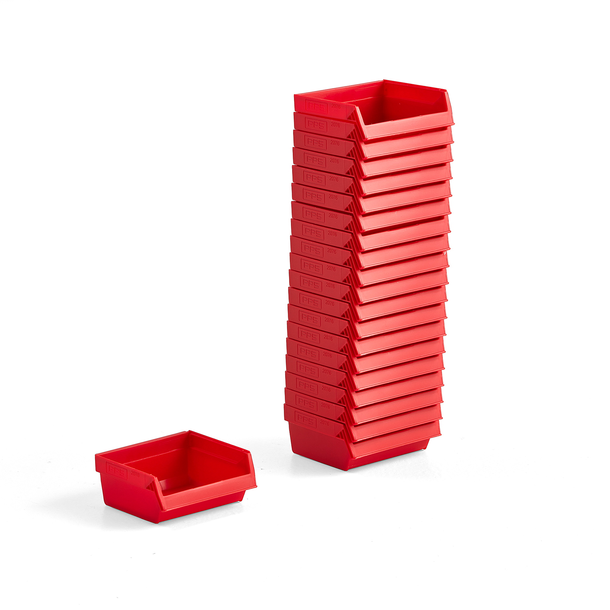 Plastové boxy AJ 9000, séria-76, 96x105x45 mm, 20 ks, červená