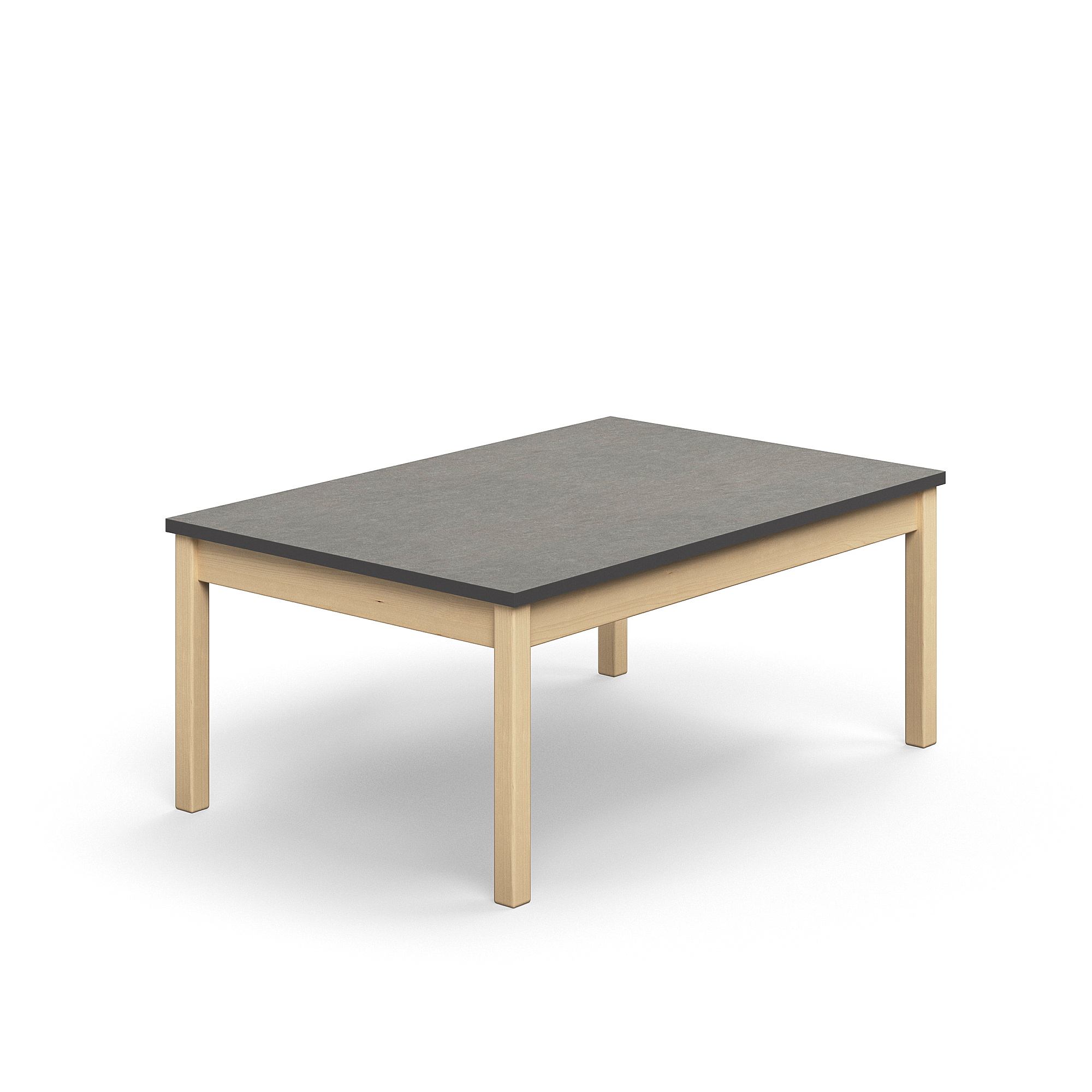 Stůl DECIBEL, 1200x800x530 mm, akustické linoleum, bříza/tmavě šedá