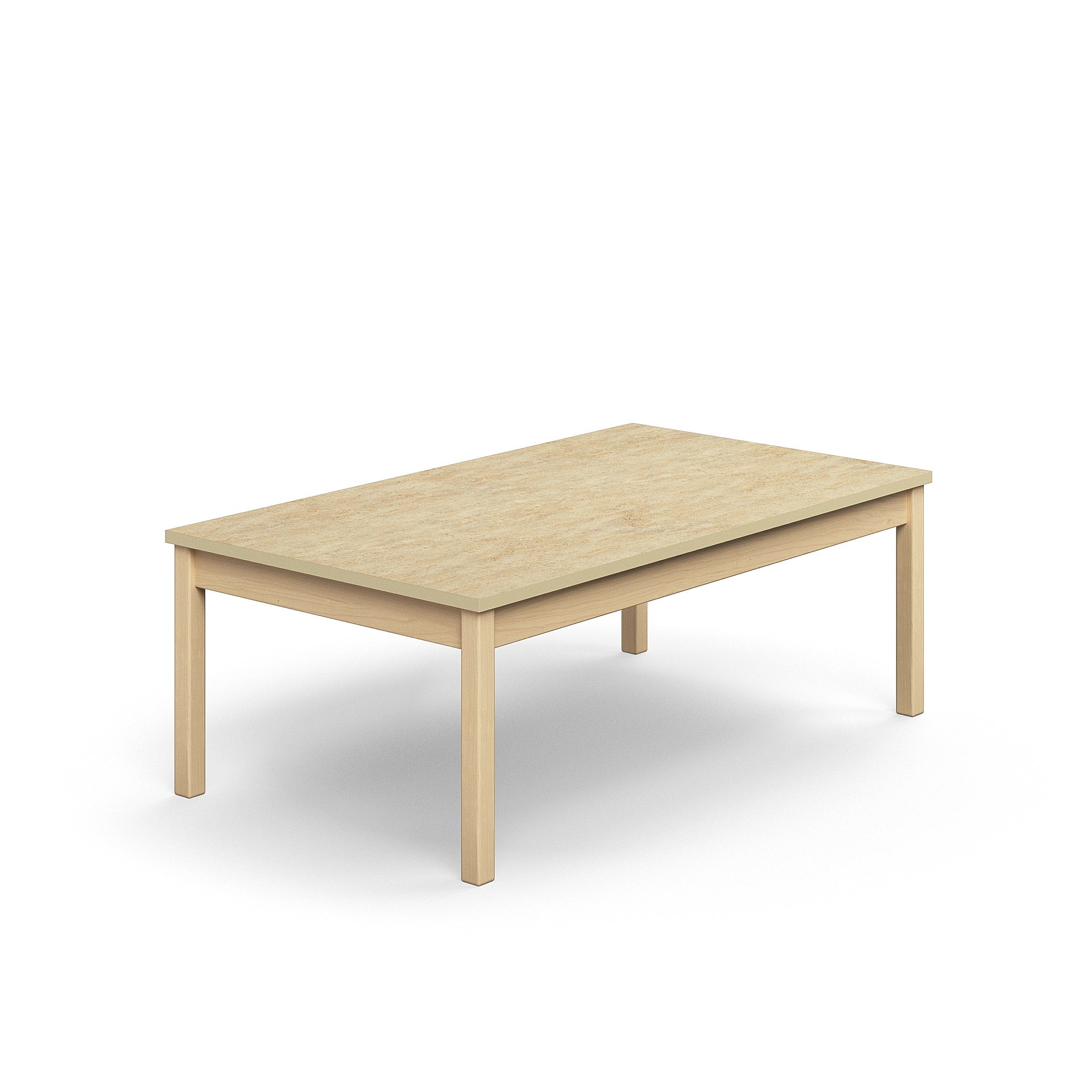 Stůl DECIBEL, 1400x800x530 mm, akustické linoleum, bříza/béžová