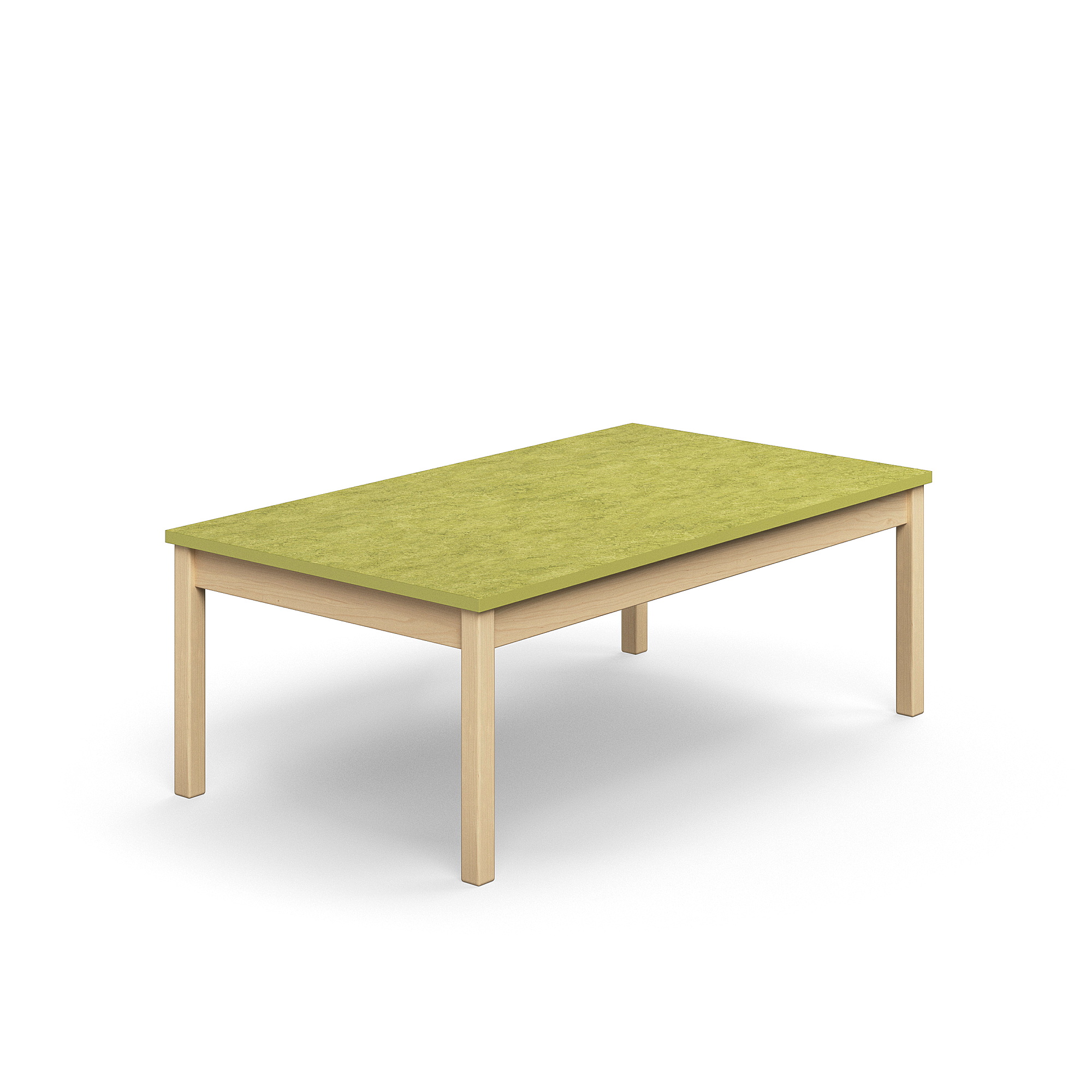 Stůl DECIBEL, 1400x800x530 mm, akustické linoleum, bříza/limetkově zelená