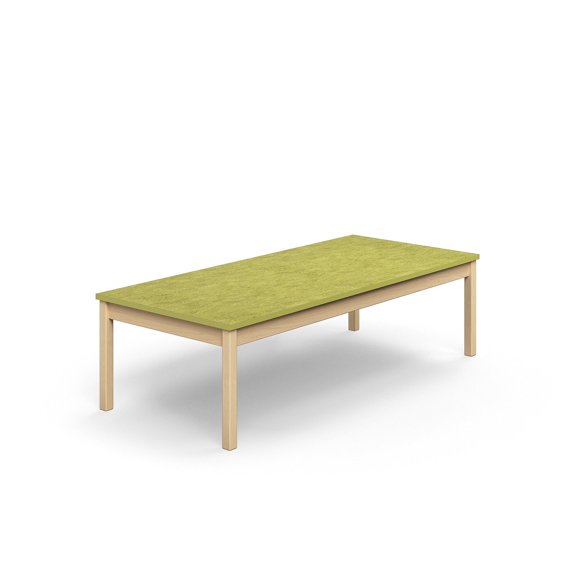 Stůl DECIBEL, 1800x800x530 mm, akustické linoleum, bříza/limetkově zelená