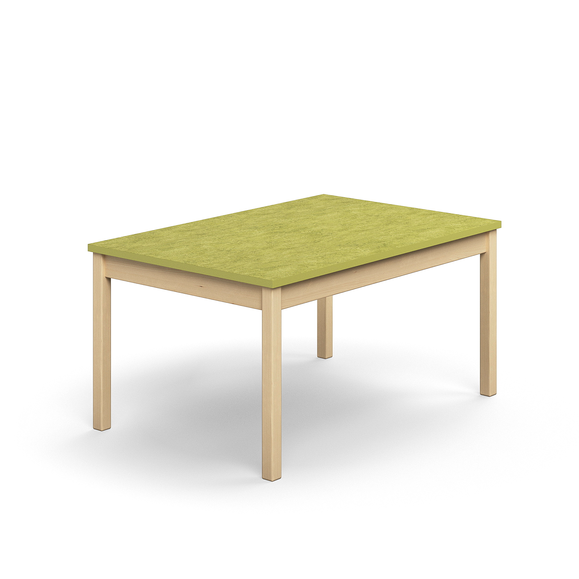 Stůl DECIBEL, 1200x800x590 mm, akustické linoleum, bříza/limetkově zelená