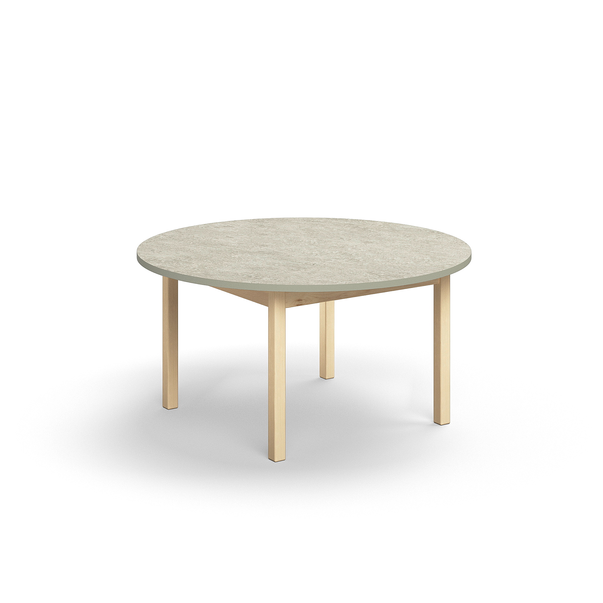 Stůl DECIBEL, Ø1200x590 mm, akustické linoleum, bříza/šedá