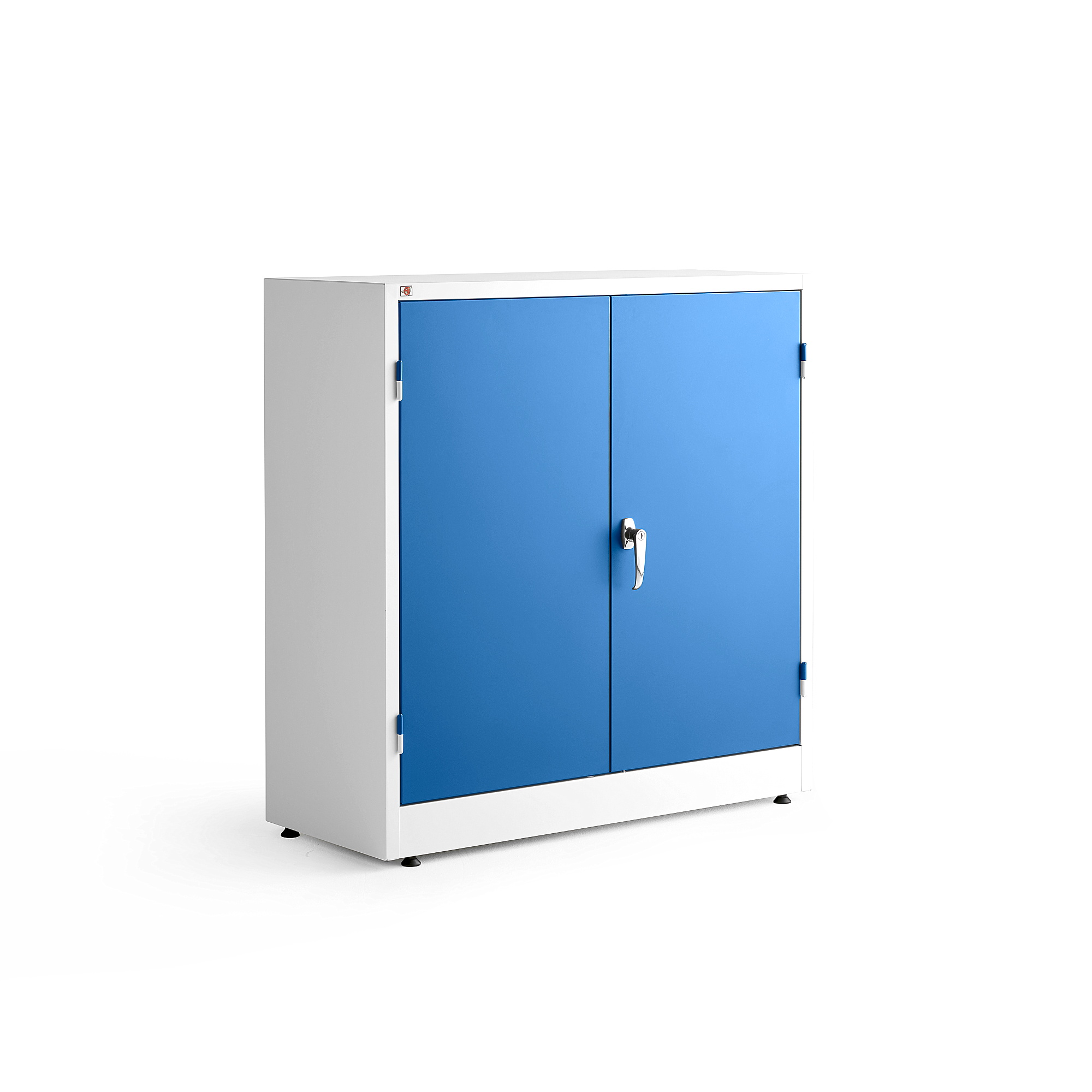 Kancelářská skříň STYLE, 1000x1000x400 mm, bílá, modré dveře