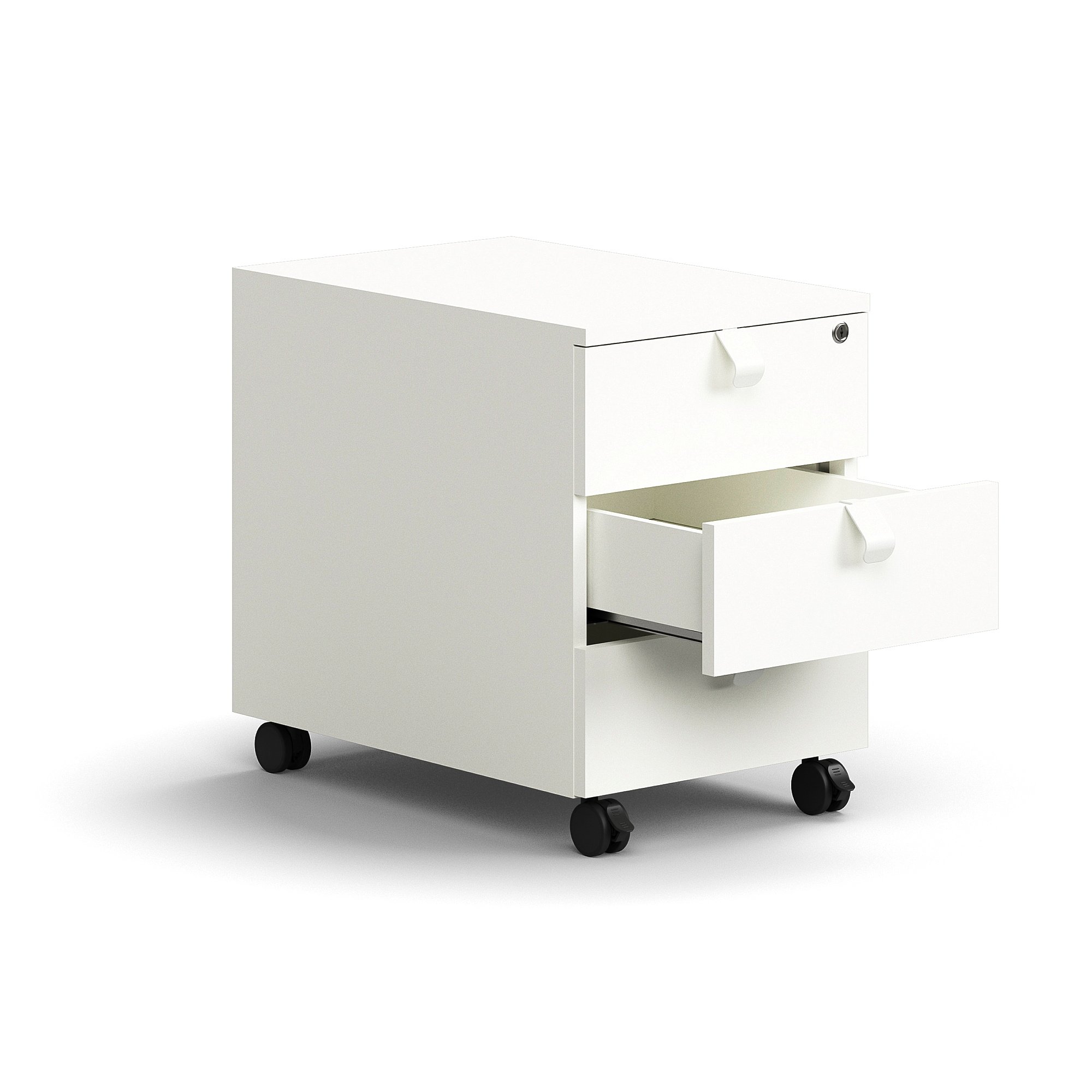 E-shop Kancelársky kontajner QBUS, 3 zásuvky, uzamykateľný, biela