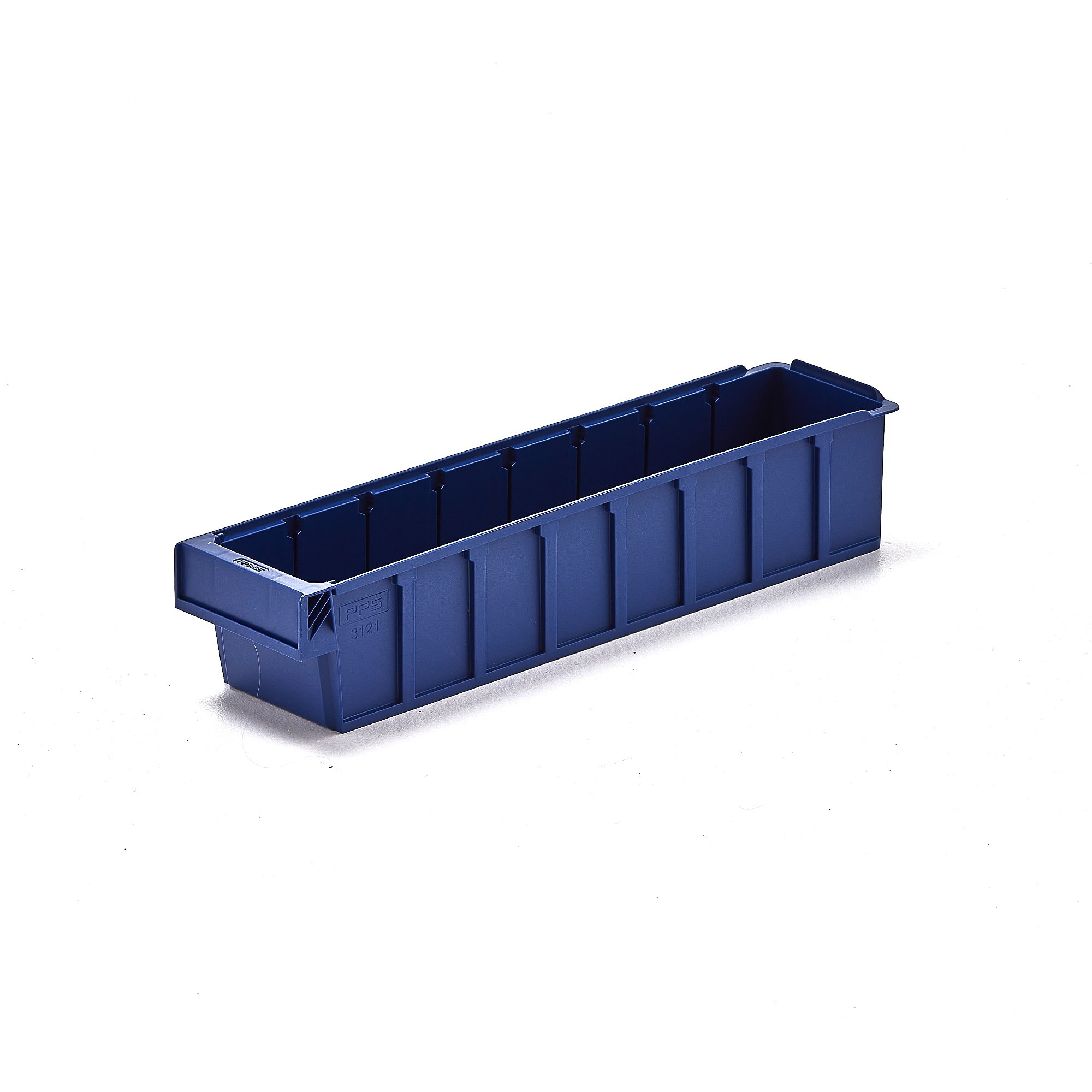 Plastový box DETAIL, pre 7 deliacich priečok, 500x115x100 mm, modrá