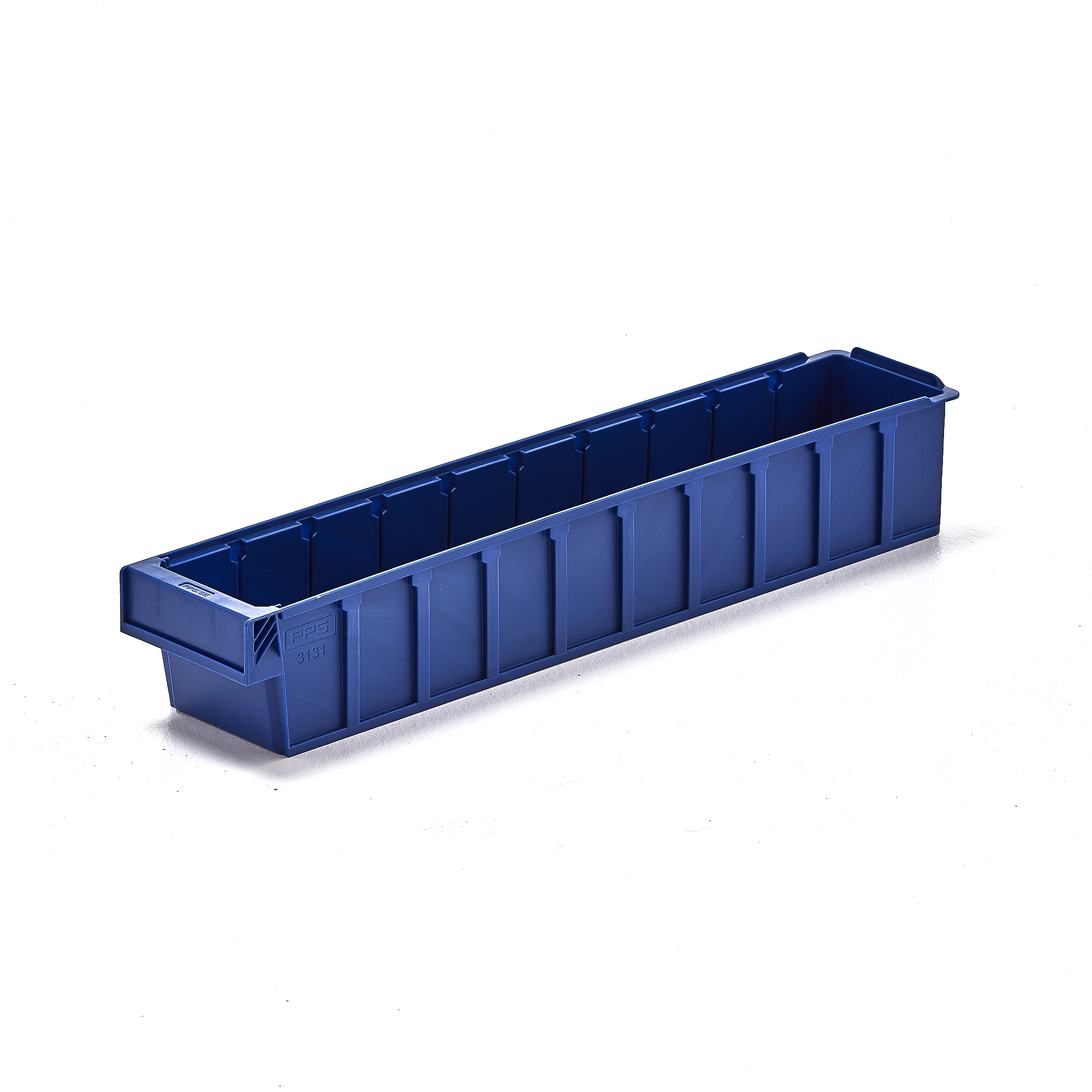 Plastový box DETAIL, pre 9 deliacich priečok, 600x115x100 mm, modrá