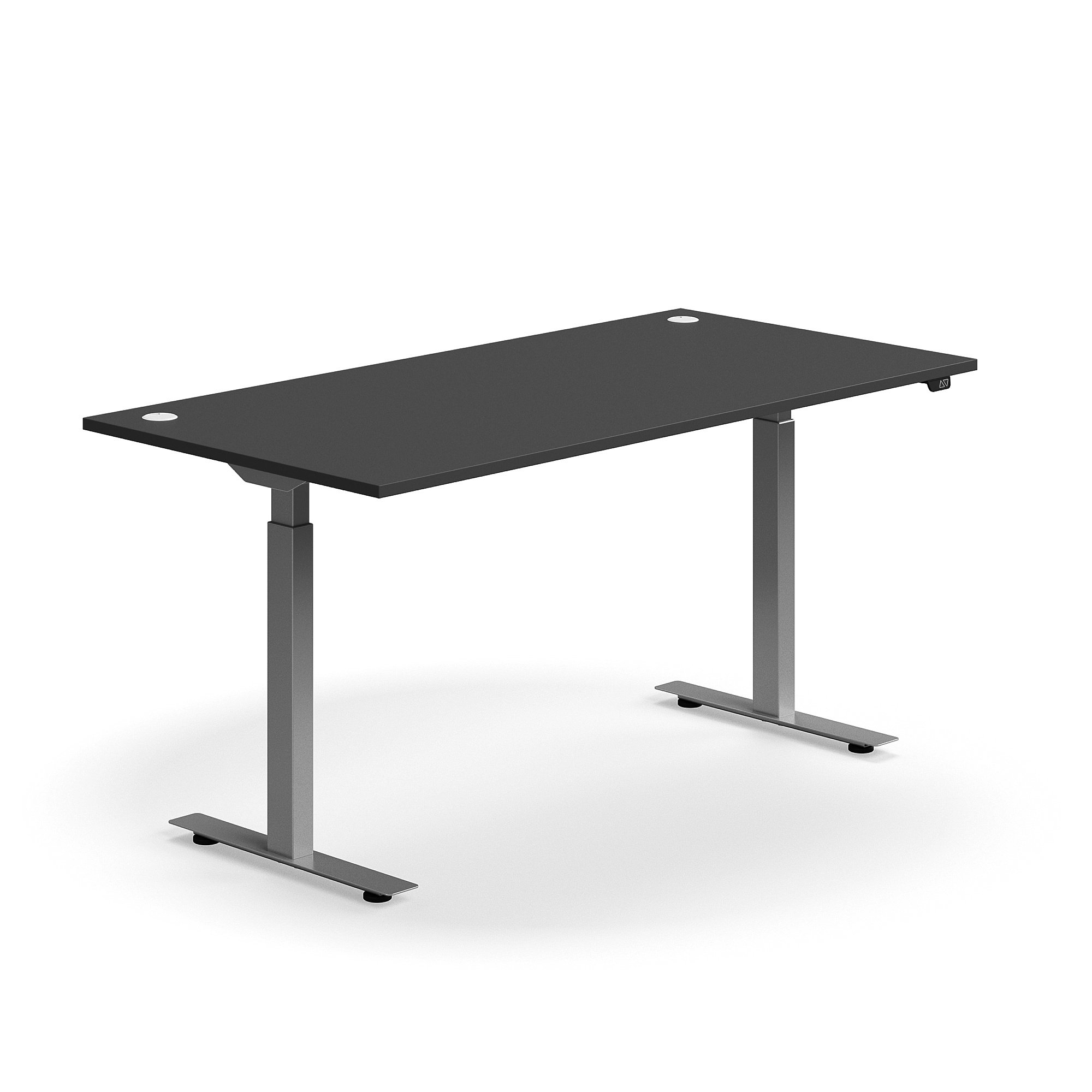 Výškově nastavitelný stůl FLEXUS, 1600x800 mm, stříbrná podnož, šedá