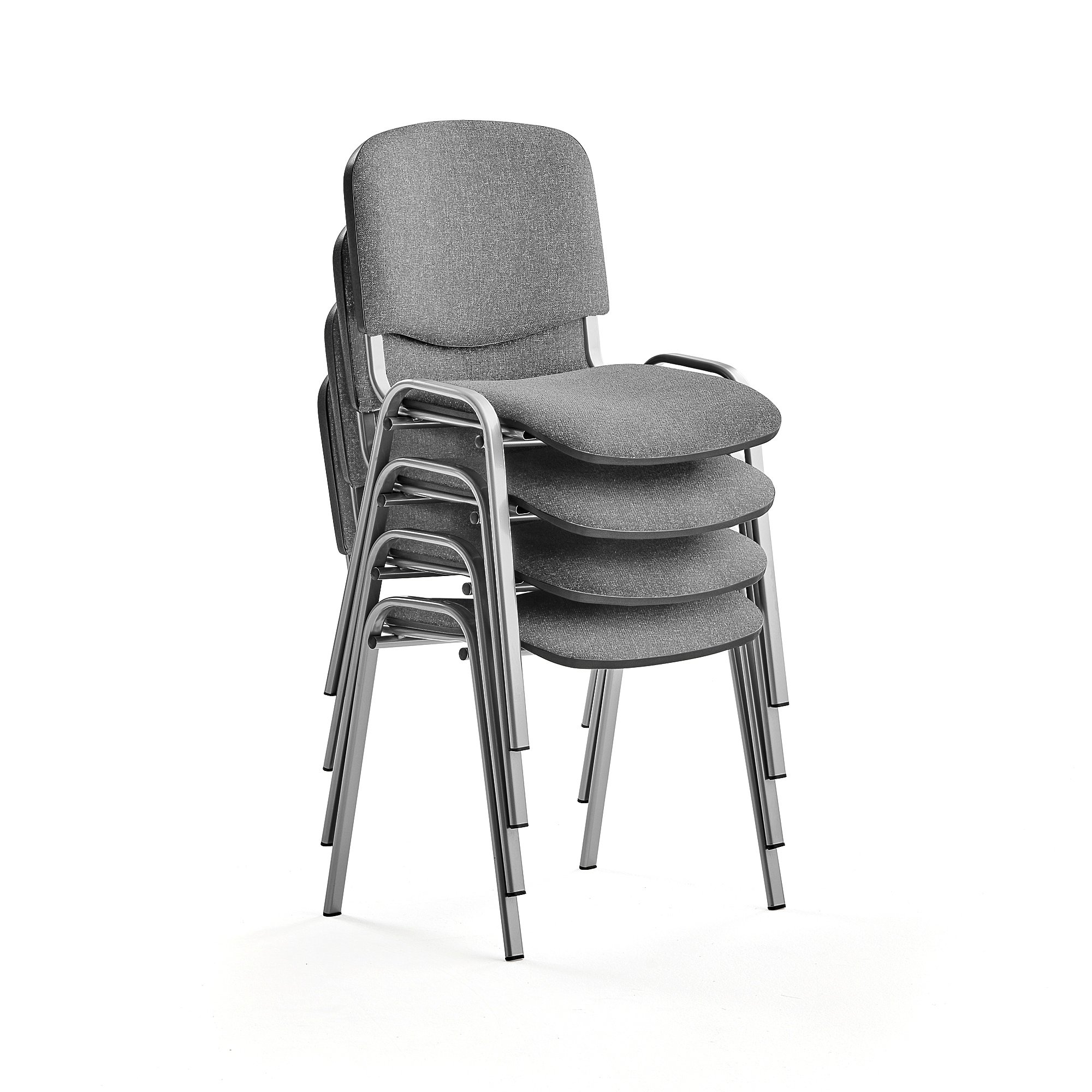 E-shop Konferenčná stolička NELSON, 4 ks, svetlošedá látka, strieborná