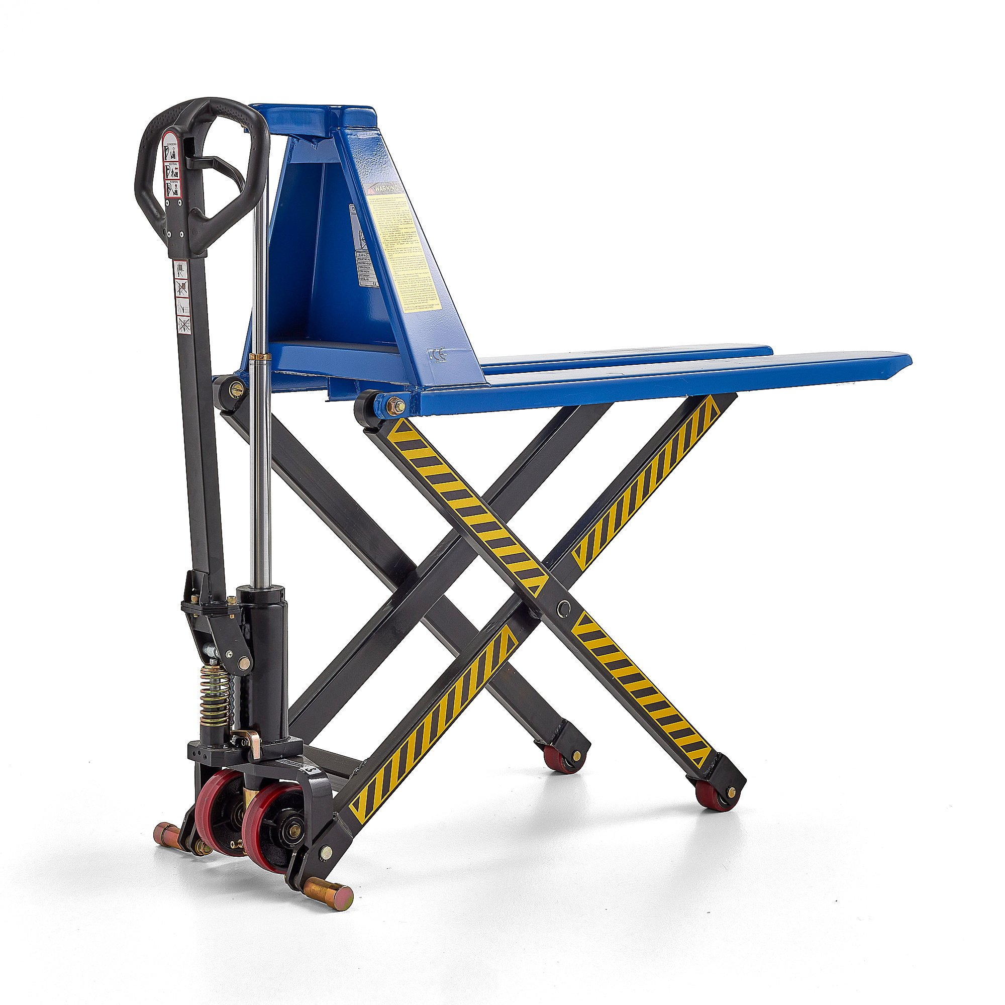 E-shop Vysokozdvižný paletový vozík, nosnosť 1500 kg, D 1150 mm, modrý