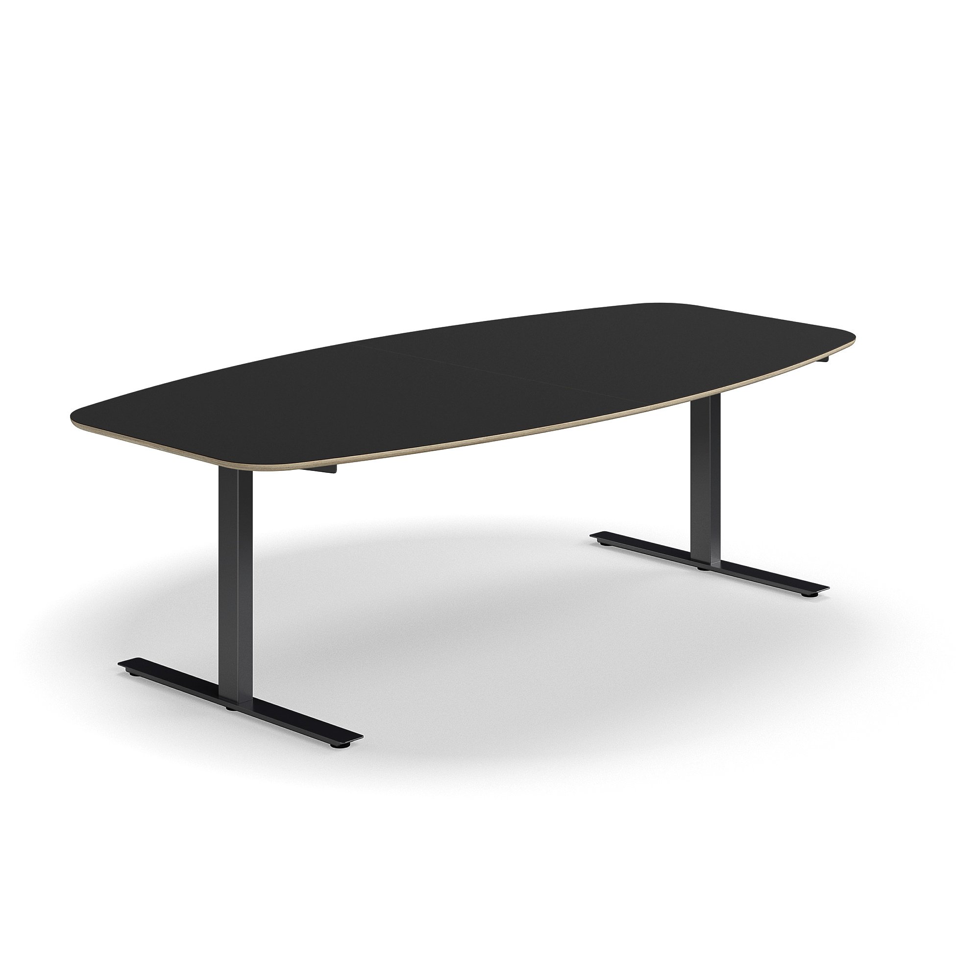 Levně Jednací stůl AUDREY, 2400x1200 mm, černá/tmavě šedá