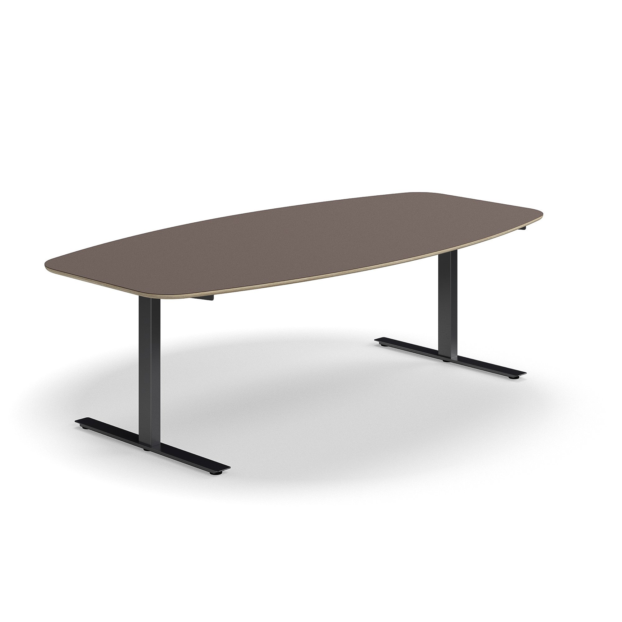 Levně Jednací stůl AUDREY, 2400x1200 mm, černá/šedohnědá