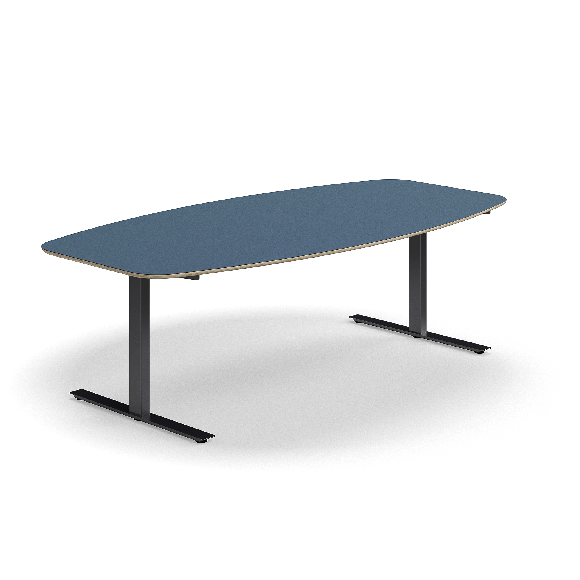 Levně Jednací stůl AUDREY, 2400x1200 mm, černá/šedomodrá