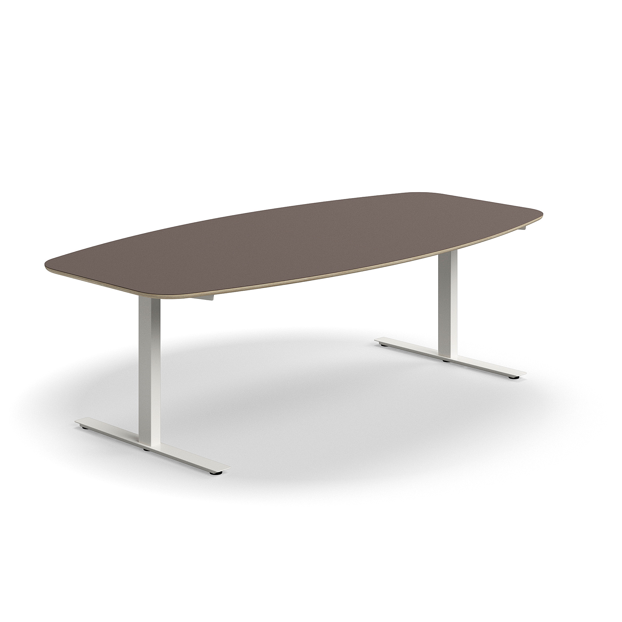 Levně Jednací stůl AUDREY, 2400x1200 mm, bílá/šedohnědá