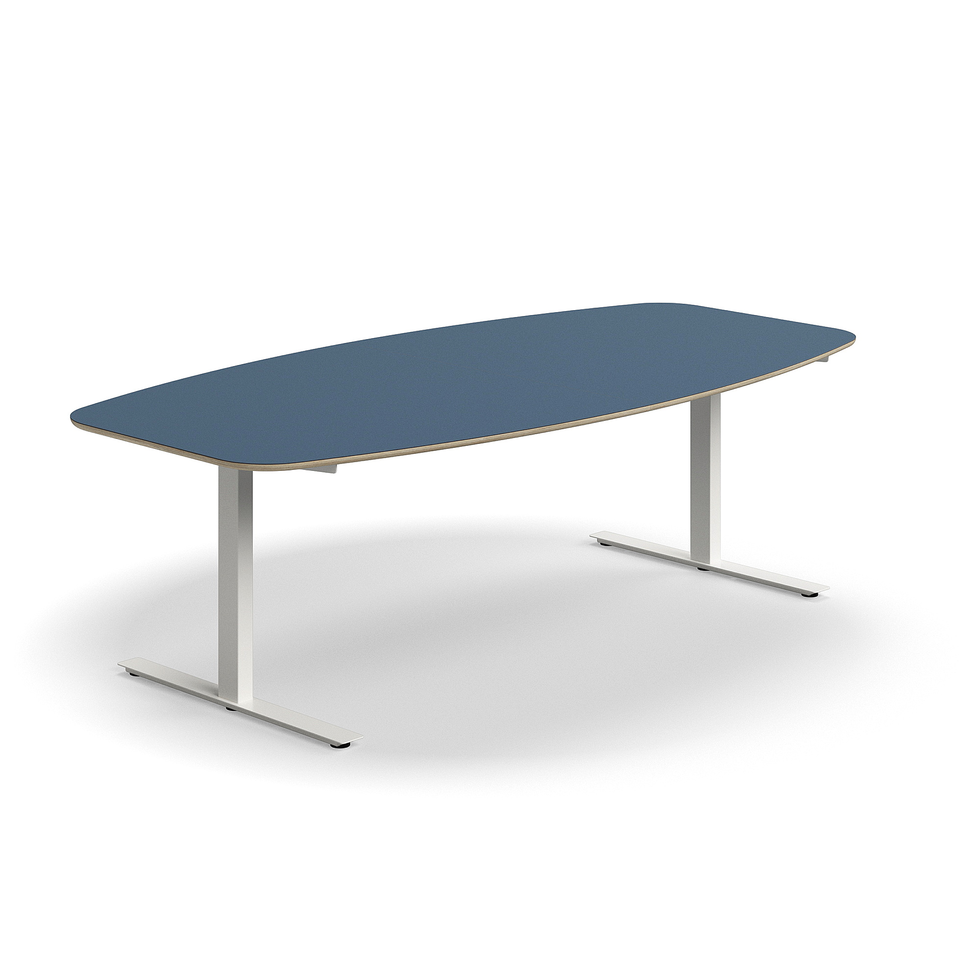 Levně Jednací stůl AUDREY, 2400x1200 mm, bílá/šedomodrá