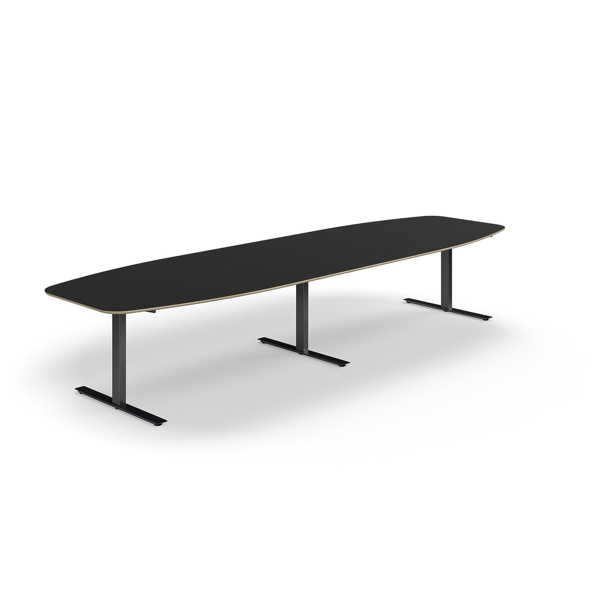 Levně Jednací stůl AUDREY, 4000x1200 mm, černá/tmavě šedá