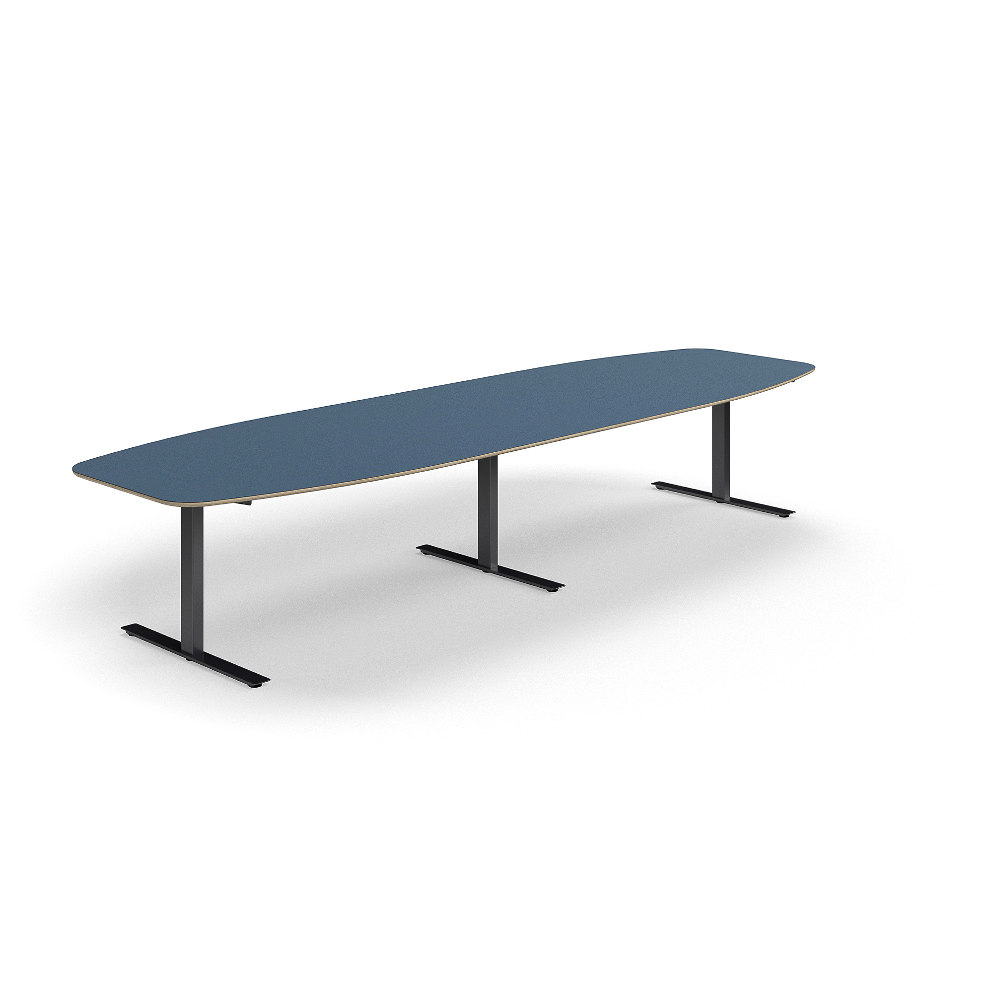 Levně Jednací stůl AUDREY, 4000x1200 mm, černá/šedomodrá