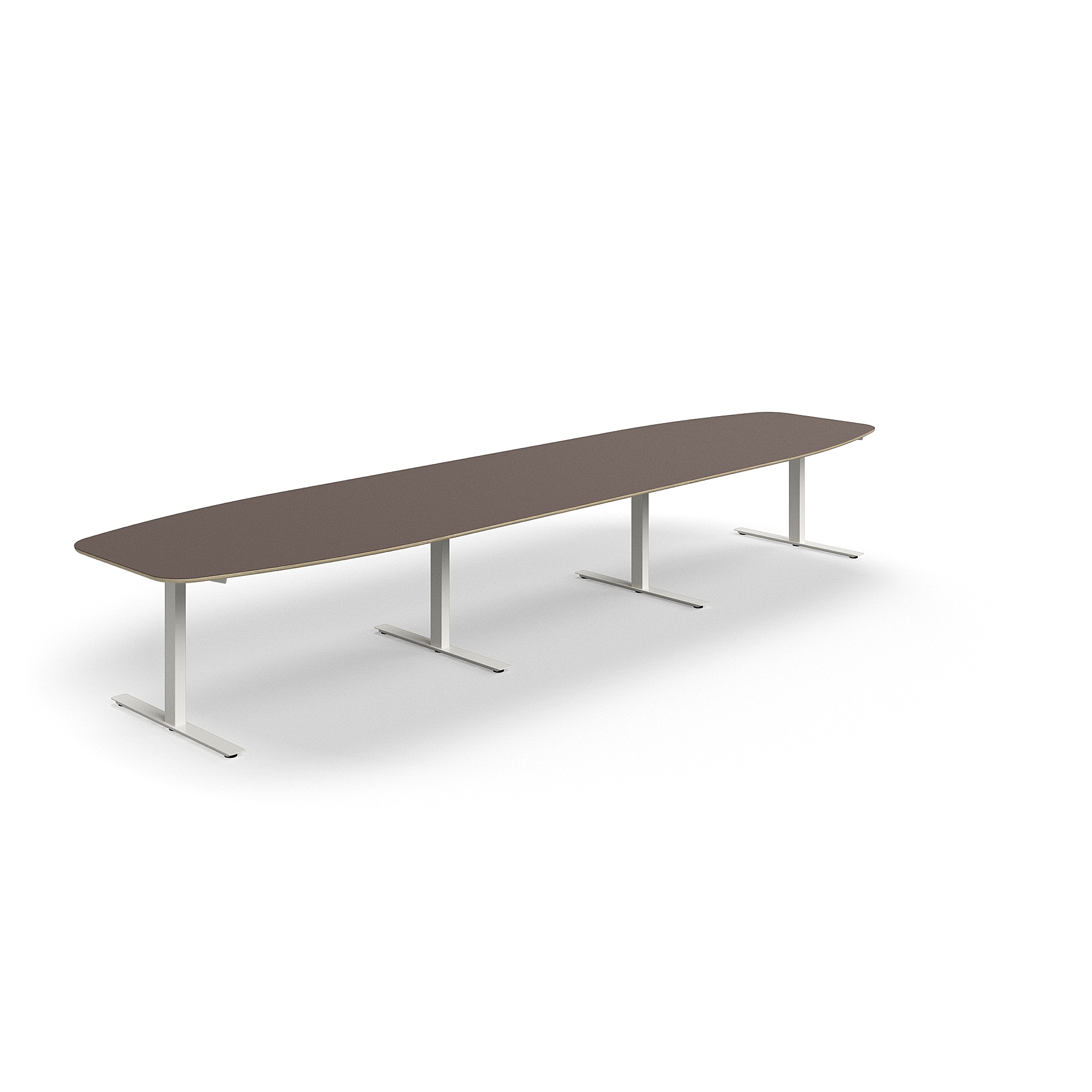 Levně Jednací stůl AUDREY, 4800x1200 mm, bílá/šedohnědá