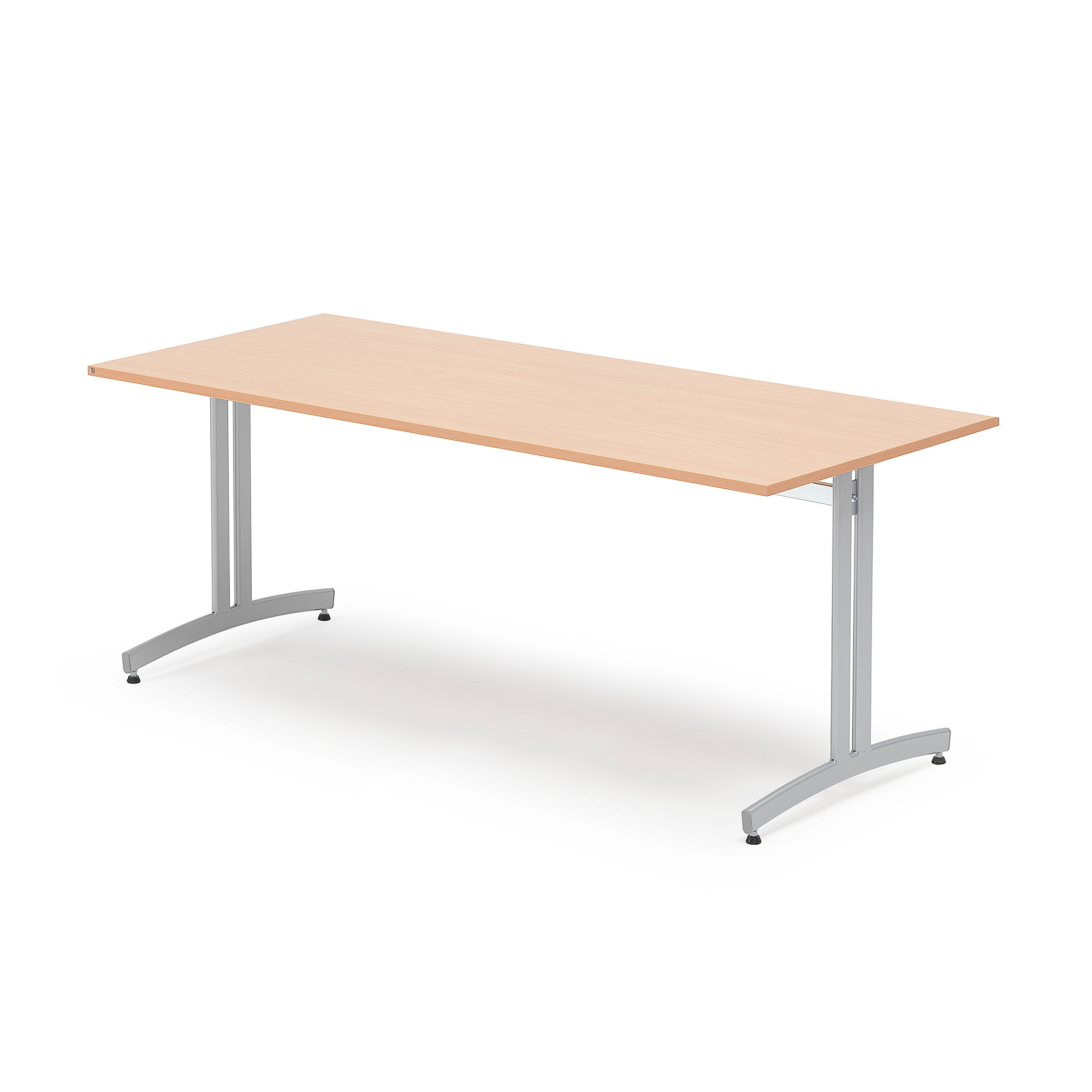 Stůl SANNA, 1800x800x720 mm, stříbrná/buk