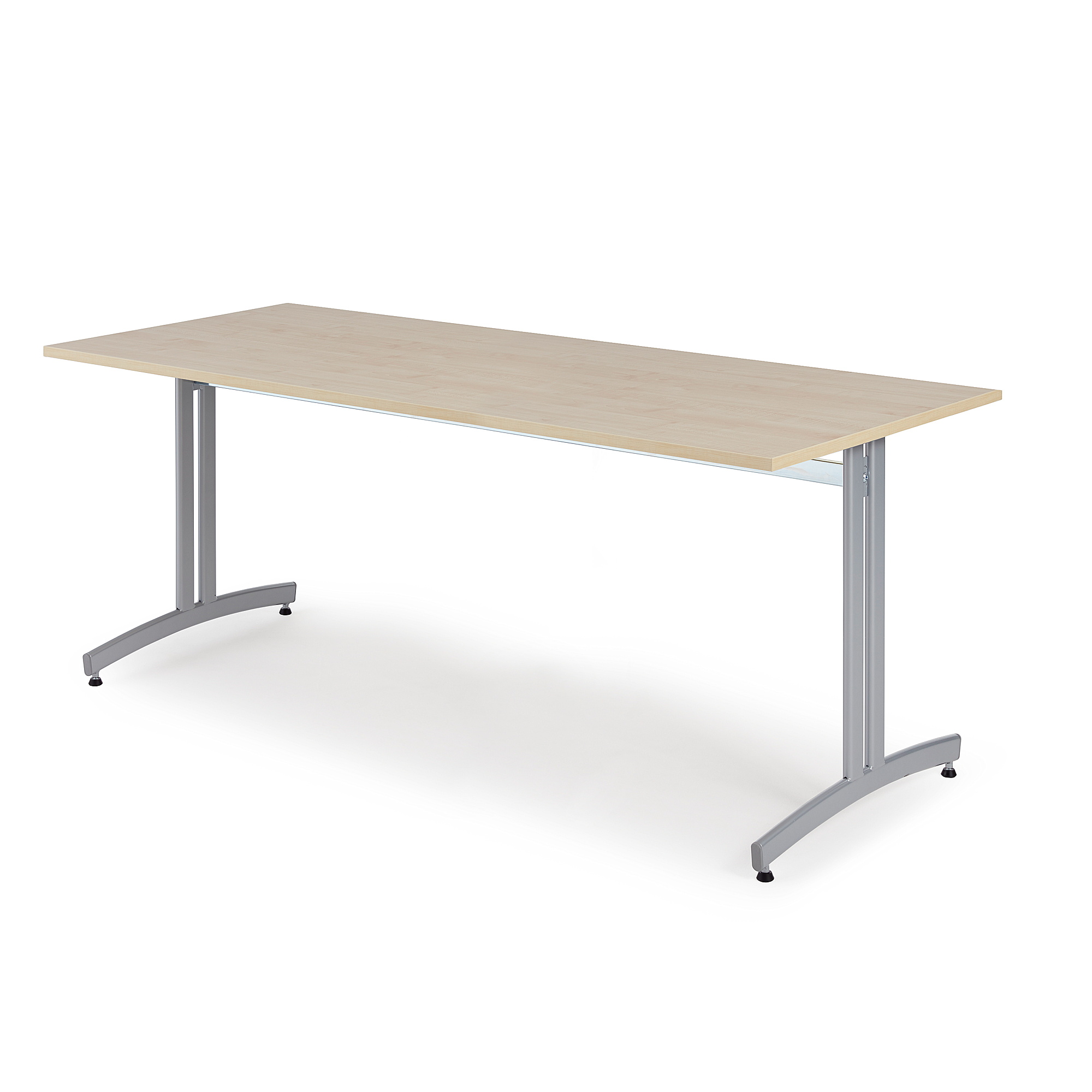 Stůl SANNA, 1800x800x720 mm, stříbrná/bříza