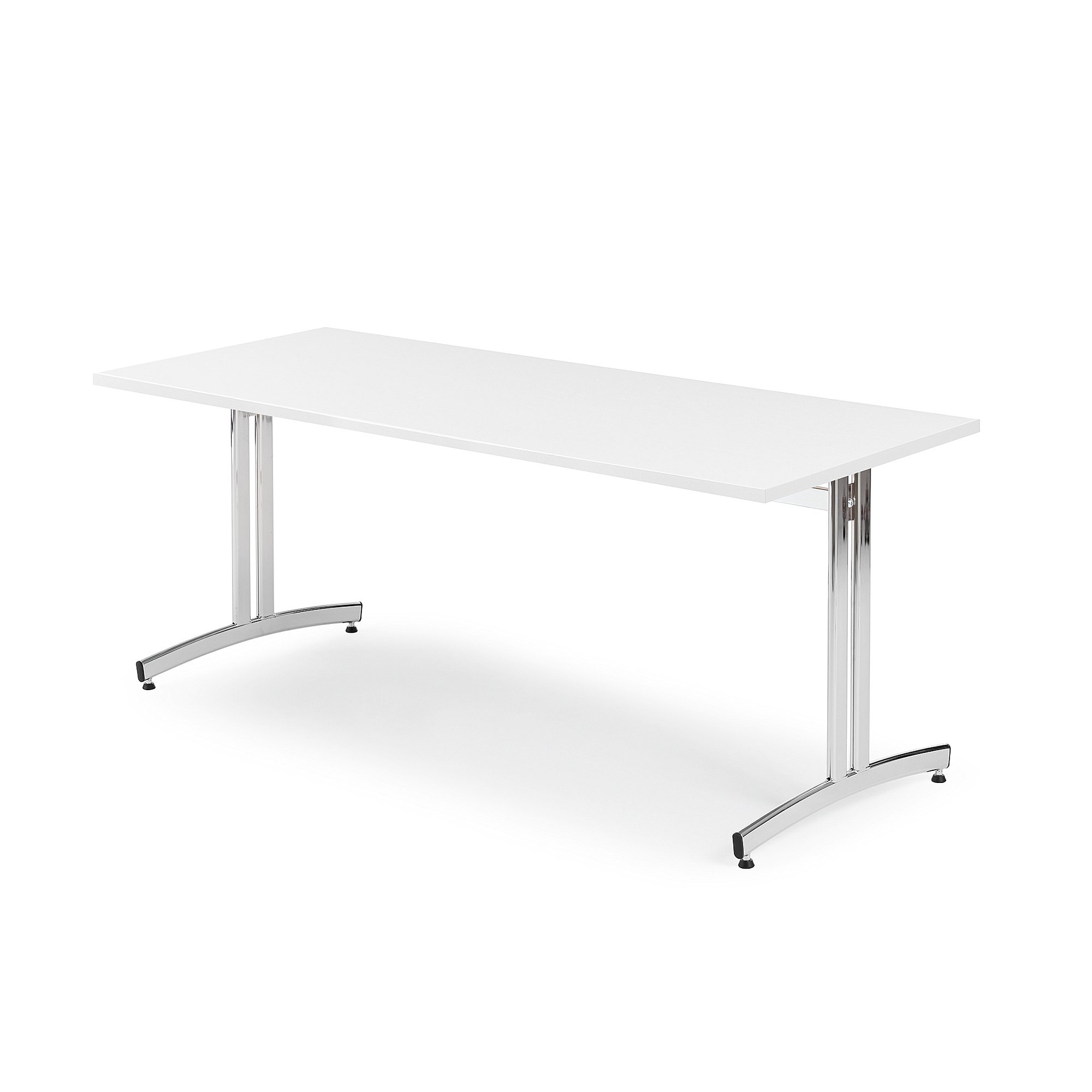 E-shop Stôl SANNA, 1800x800x720 mm, chróm/biela
