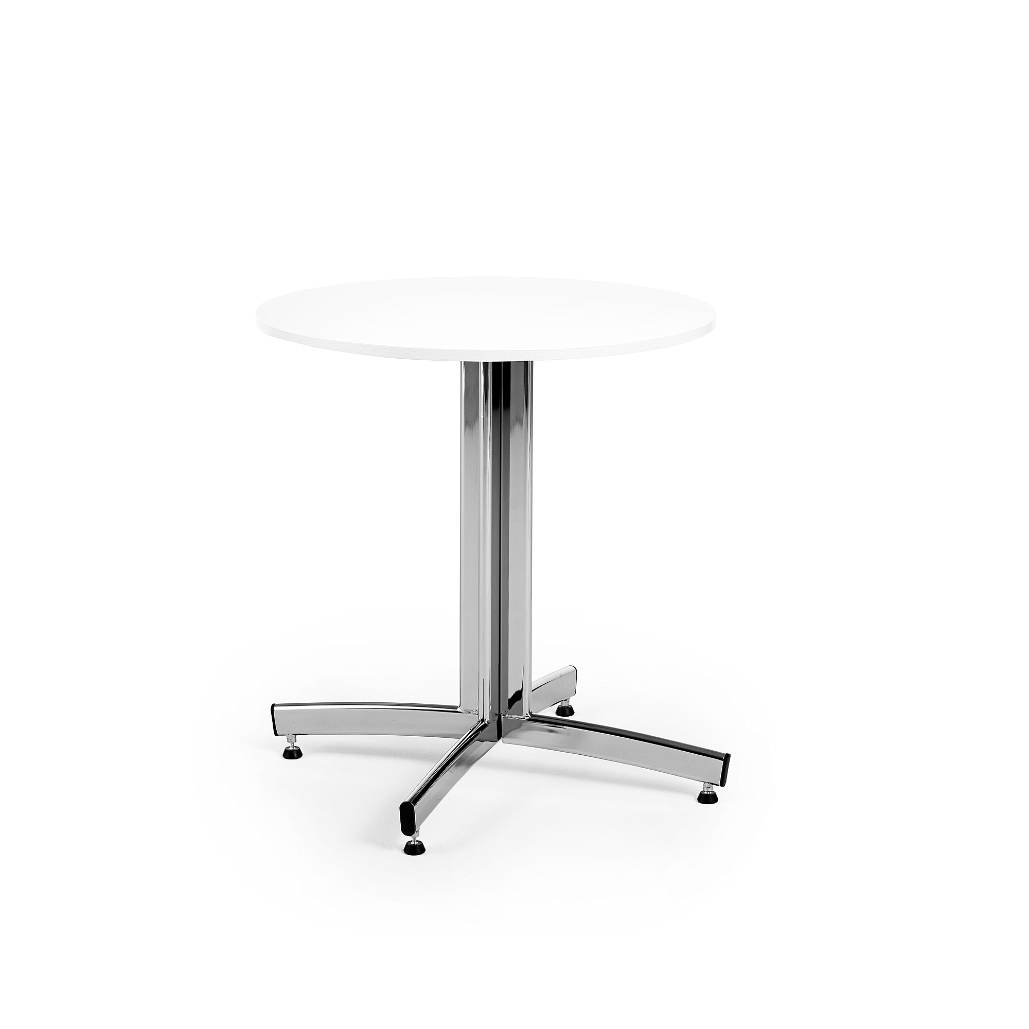 Levně Kulatý stůl SANNA, Ø700x720 mm, chrom/bílá