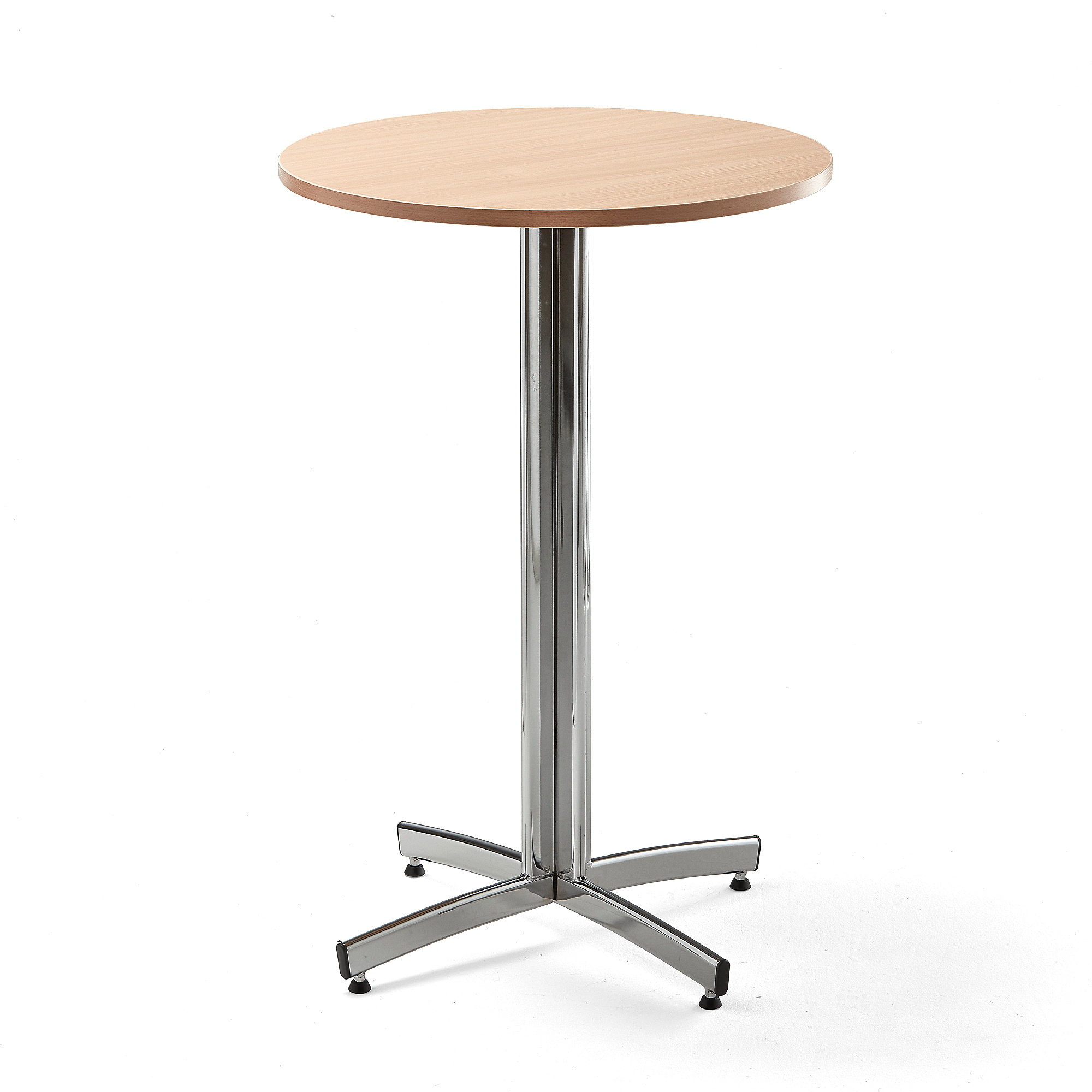 E-shop Barový stôl SANNA, Ø700x1050 mm, chróm/buk