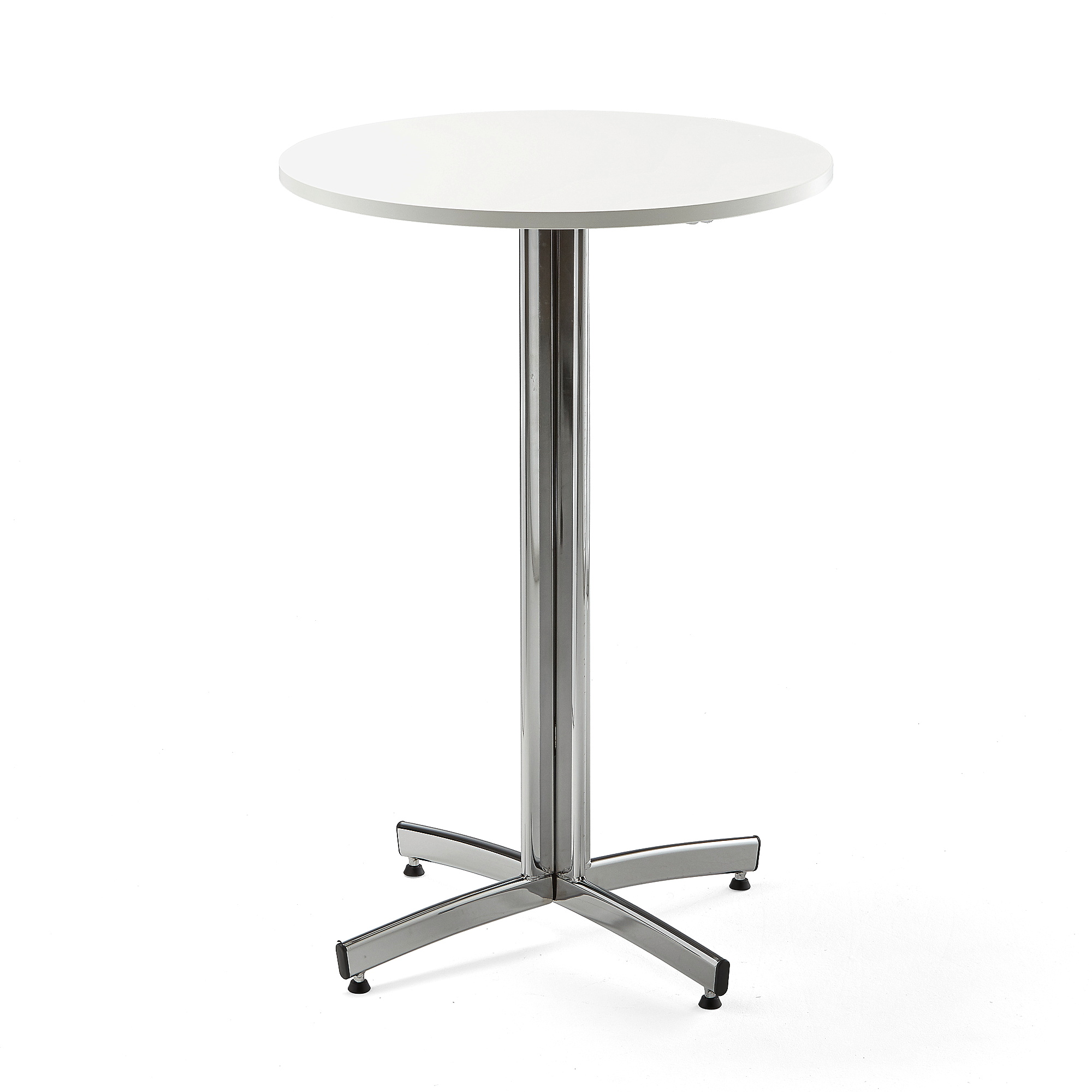 E-shop Barový stôl SANNA, Ø700x1050 mm, chróm/biela