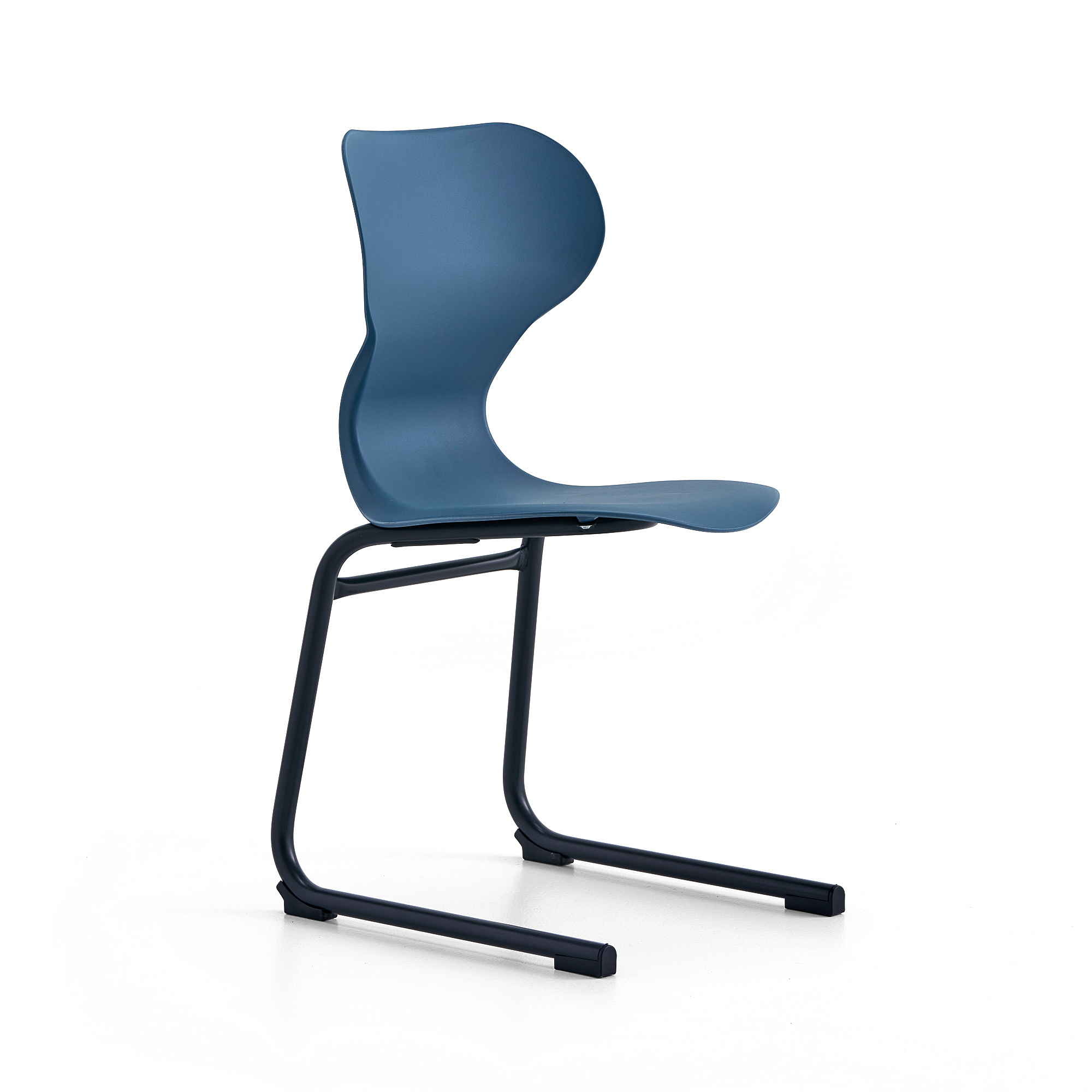 Židle BRIAN, ližinová podnož, antracitově šedá/modrá