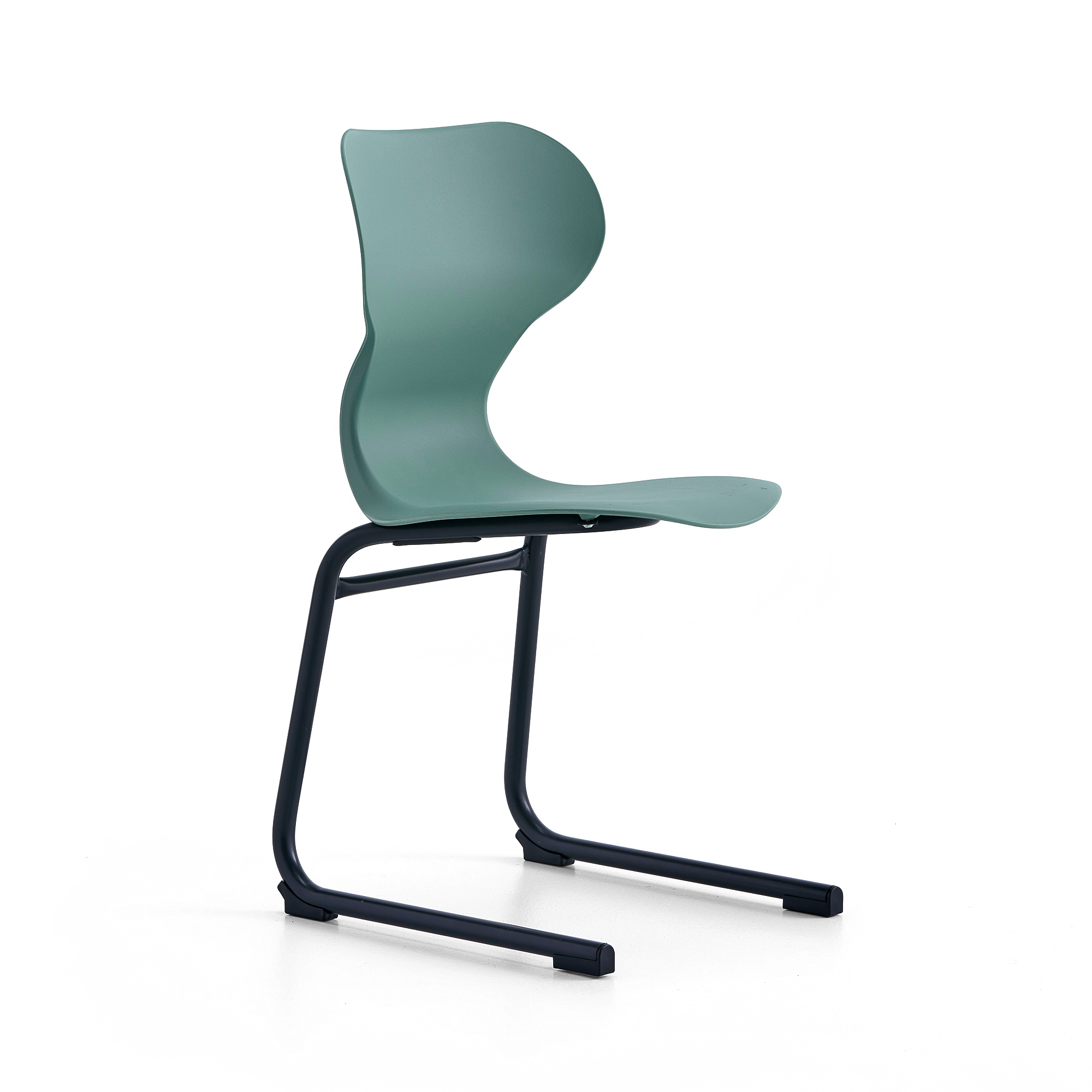Židle BRIAN, ližinová podnož, antracitově šedá/zelená
