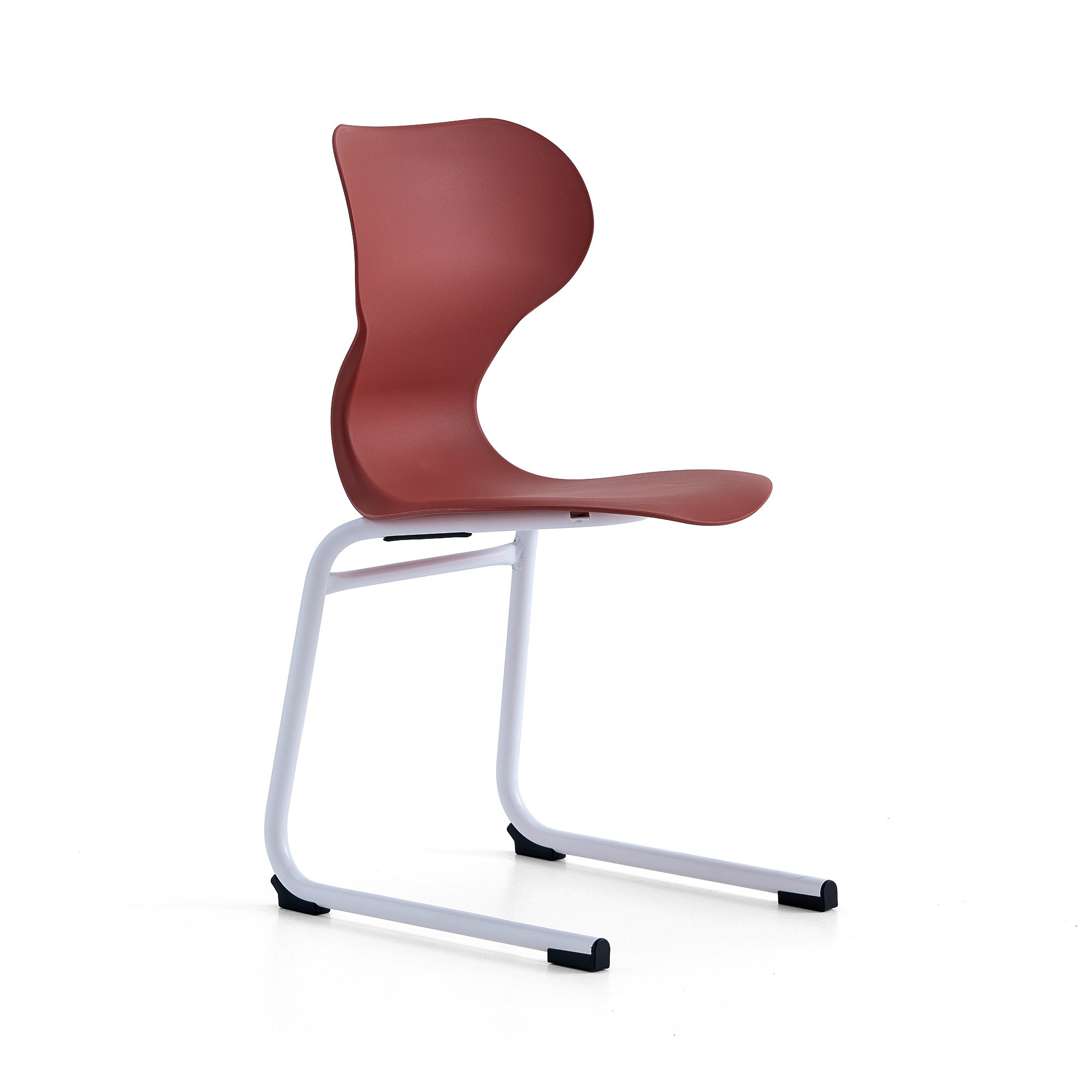 Židle BRIAN, ližinová podnož, bílá/červená
