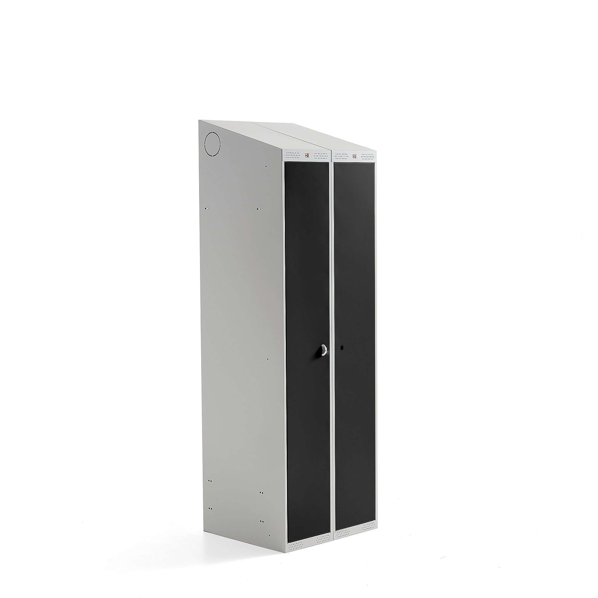 Šatní skříňka CLASSIC COMBO, 1 sekce, 1900x600x550 mm, šedá/černé dveře