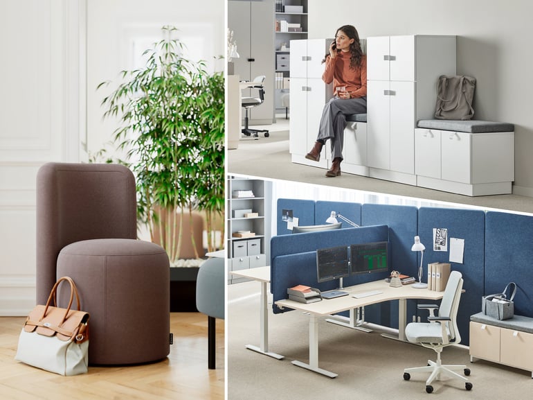 Collage showing different office environments