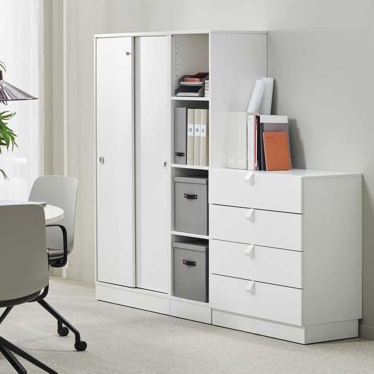 Cupboard with sliding doors and storage
