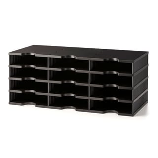 Sorting tray, 12 comps, black