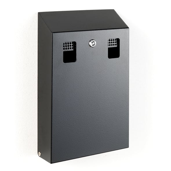 Wall mounted cigarette bin BRUCE, 370x220x65 mm AJ Products