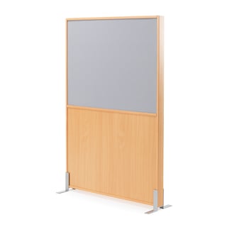 Room separator DUO, 1000x1500 mm, grey both sides, beech frame