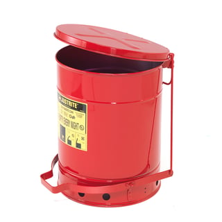 Brandisolerad avfallsbehållare MUMFORD, 38 liter, röd