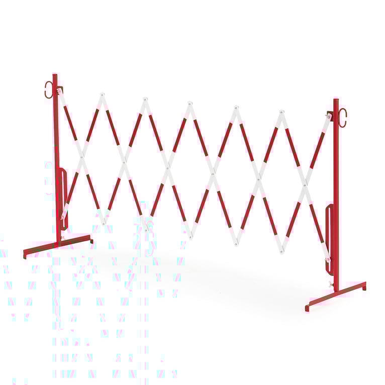 Accordion safety barrier, no wheels, red, white AJ Products