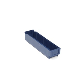 Plastmasas kaste preču izvietošanai DETAIL, vieta 6 sadalītājiem, 400x94x80 mm, zila